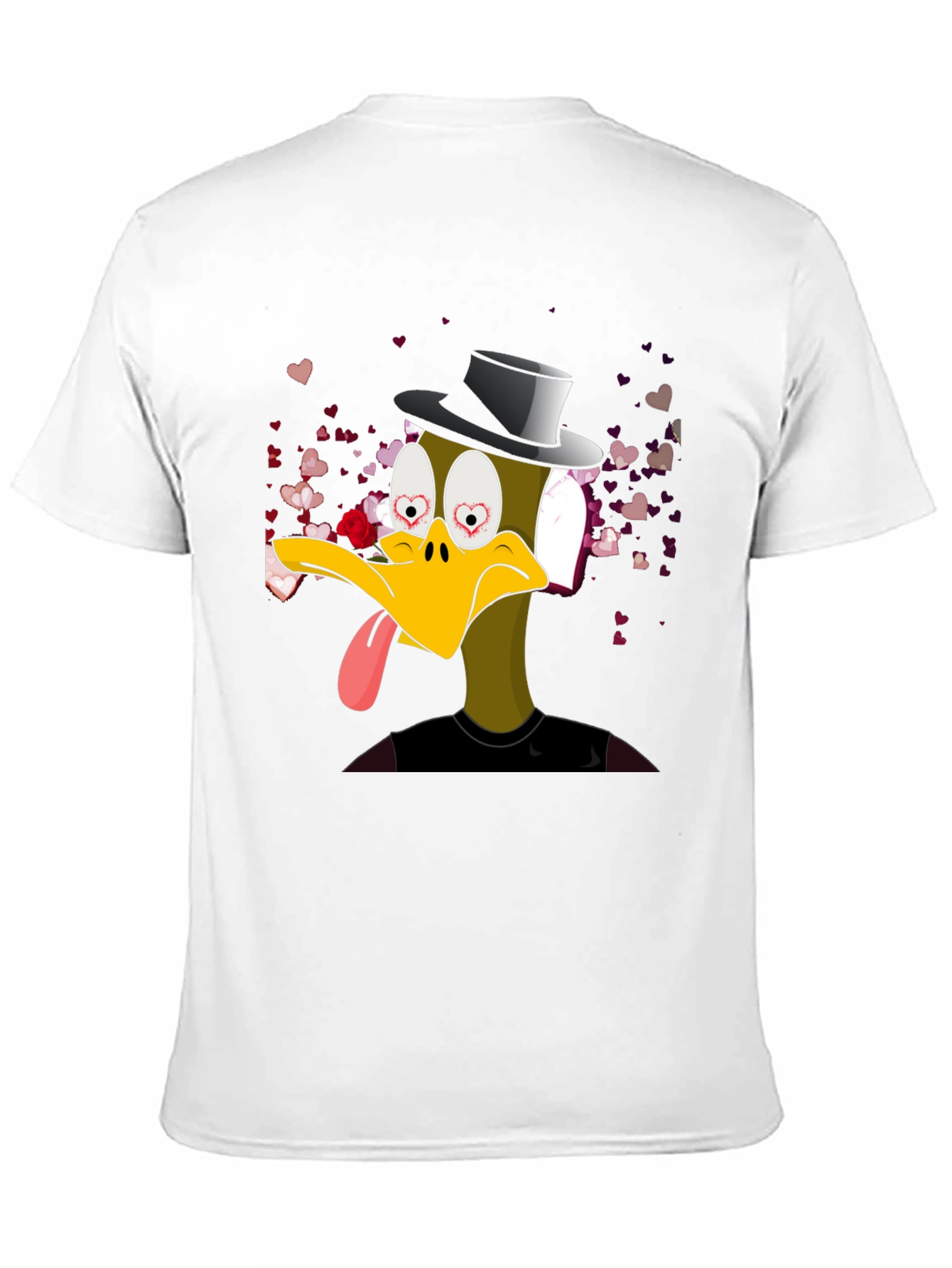 Black Funny Duck Valentine's T-Shirt view 11