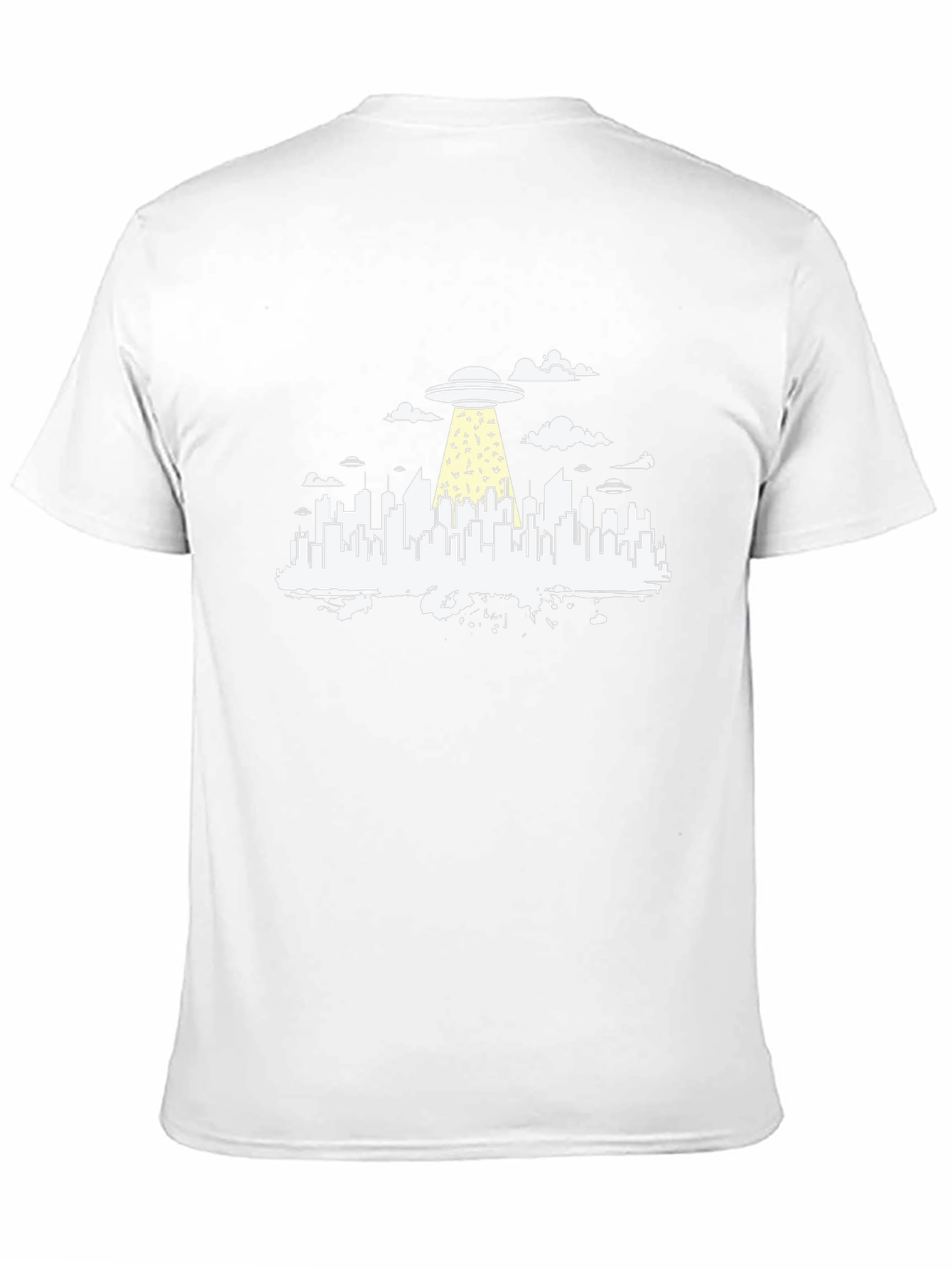 Black UFO Abduction Cityscape Graphic Tee view 11