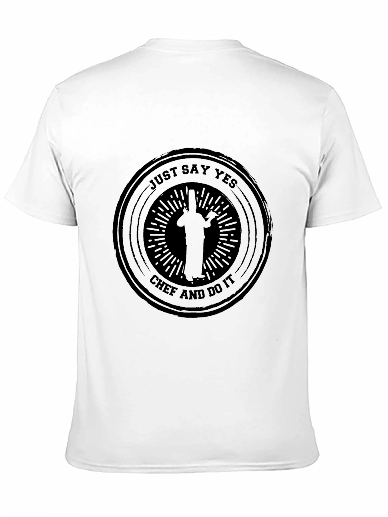 Black Just Say Yes Chef T-Shirt view 11