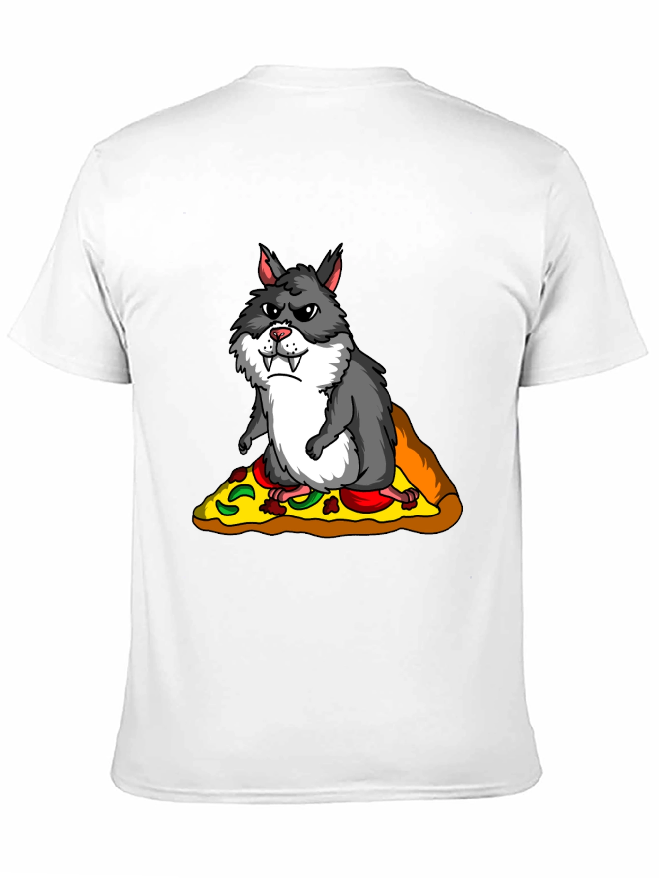 Black Wolf Hamster Pizza T-Shirt - Funny Graphic Tee view 11