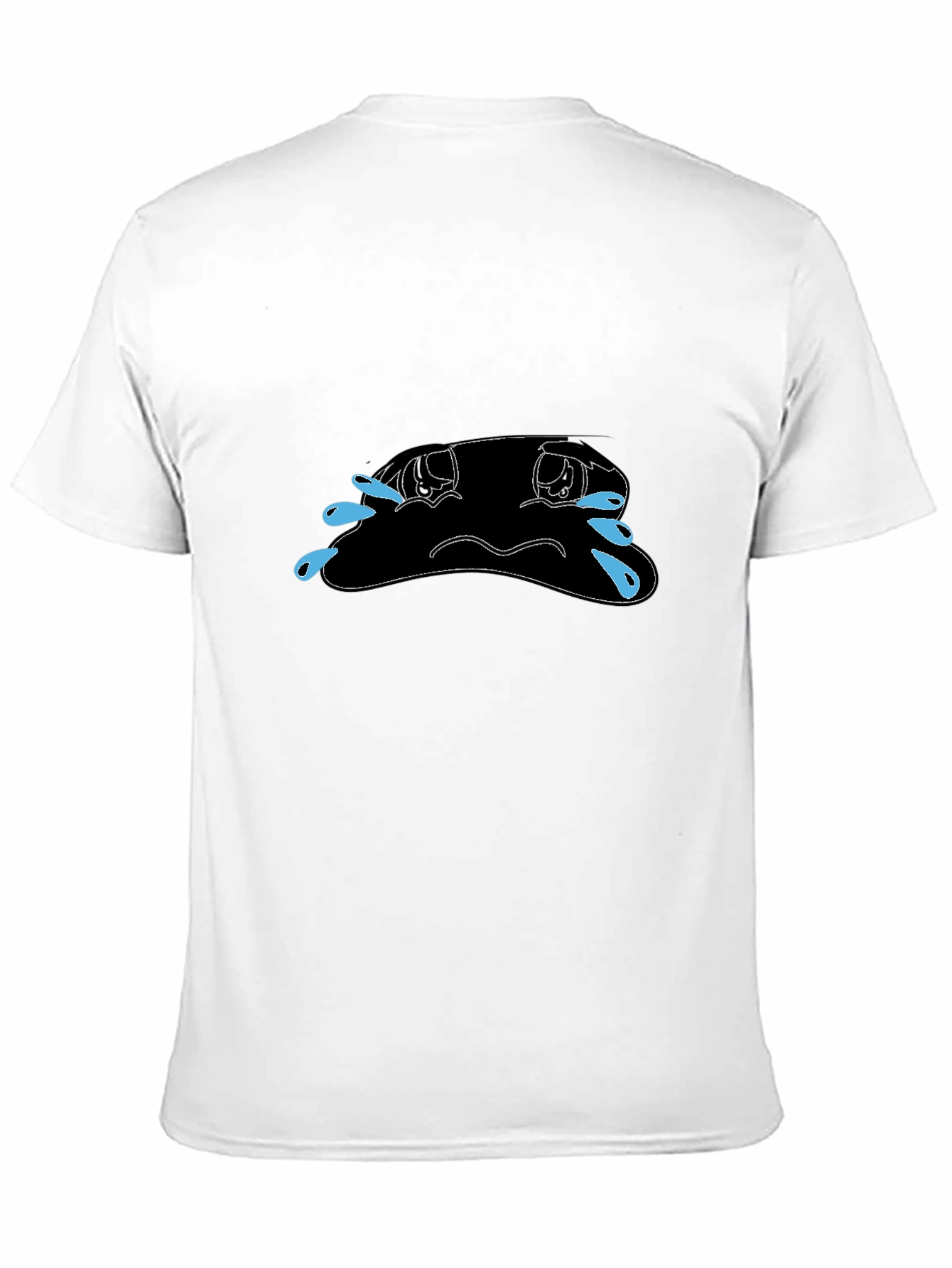 Black Sad Blob Crying Tears T-Shirt - Mens view 11