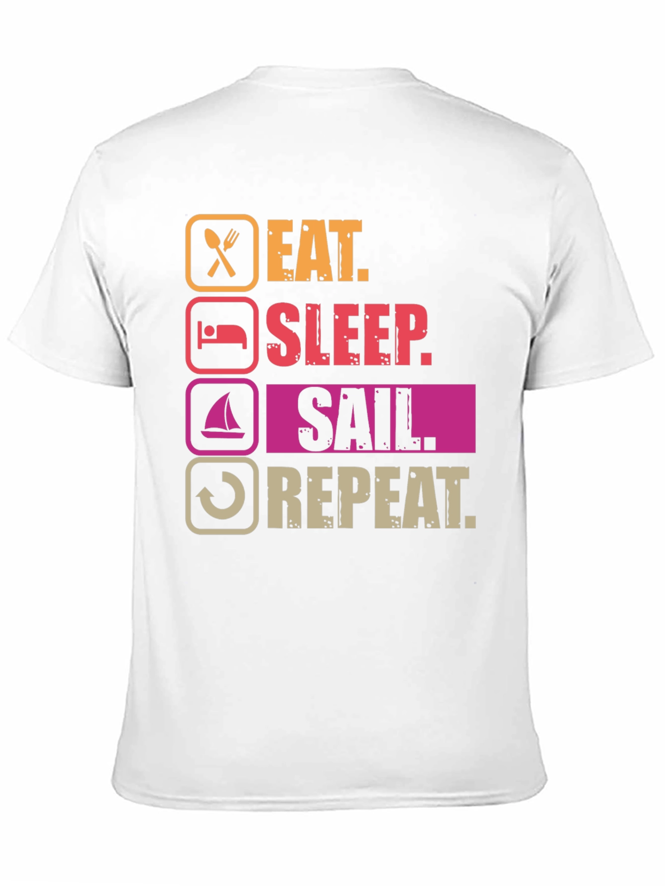 Black Eat Sleep Sail Repeat T-Shirt - Boating Life Apparel view 11
