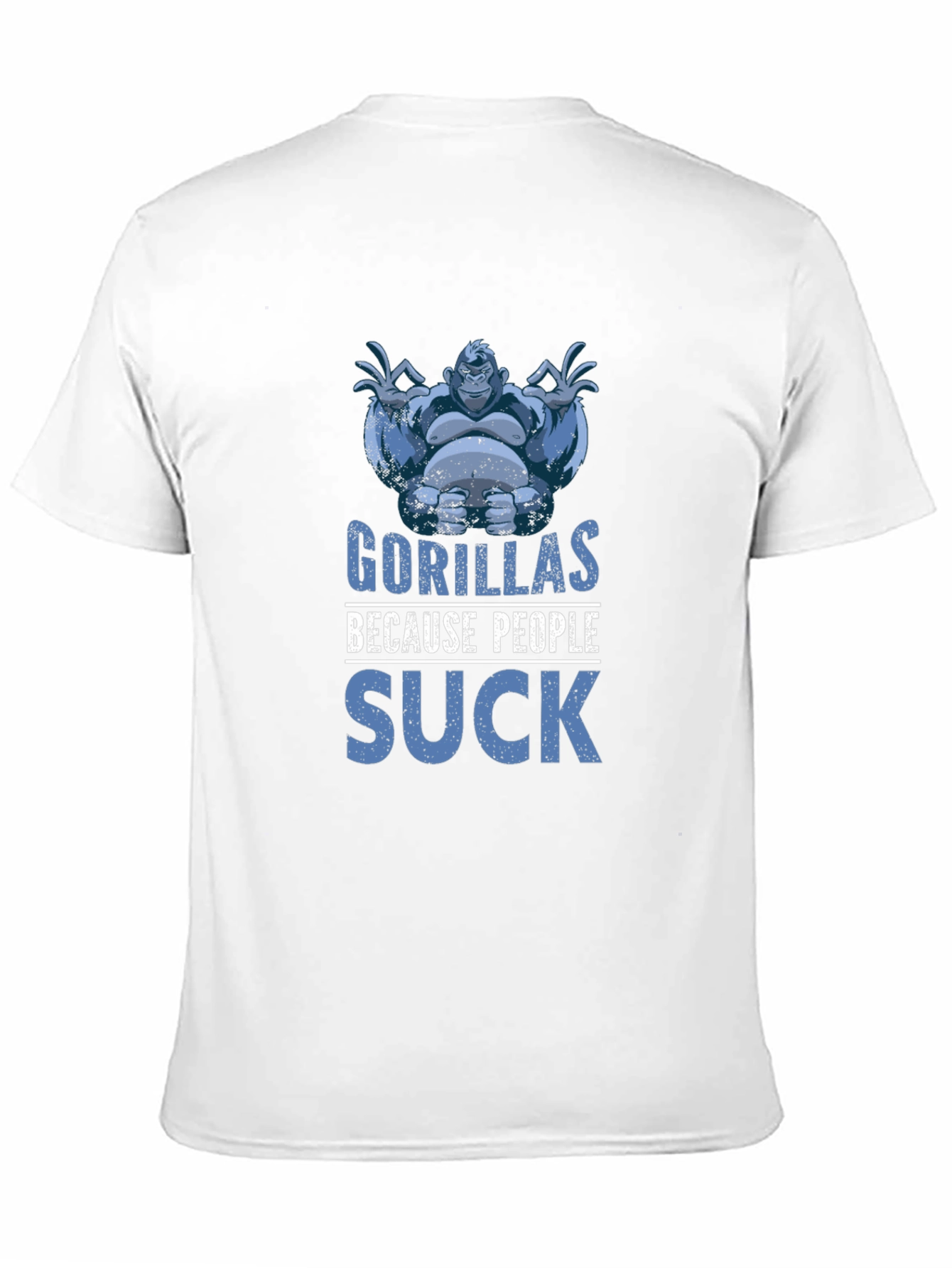 Black Gorillas Because People Suck Black T-Shirt view 11