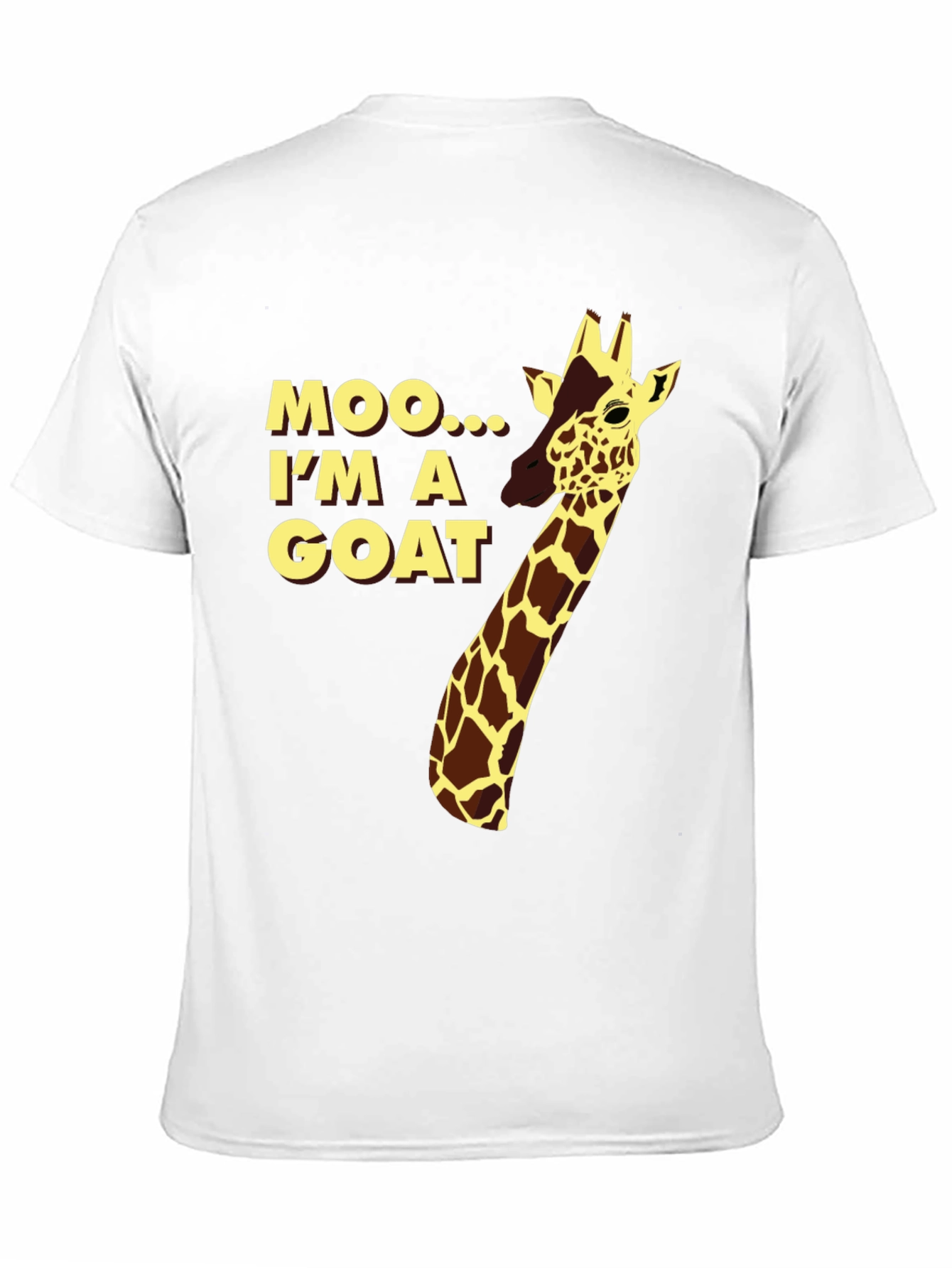 Black Funny Giraffe "Moo I'm a Goat" Black T-Shirt view 11