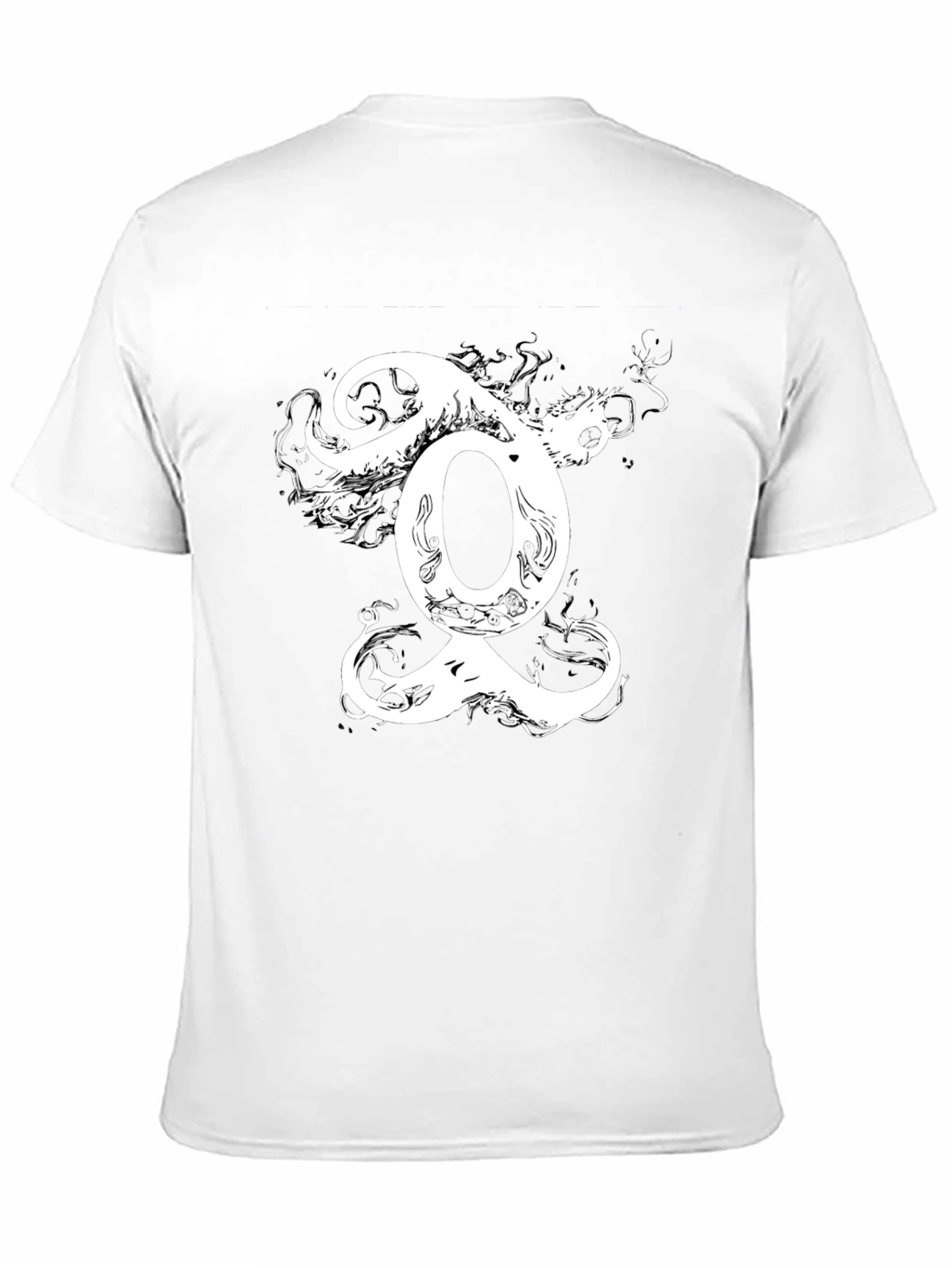 Black Black T-Shirt with Unique White Graphic Design view 11