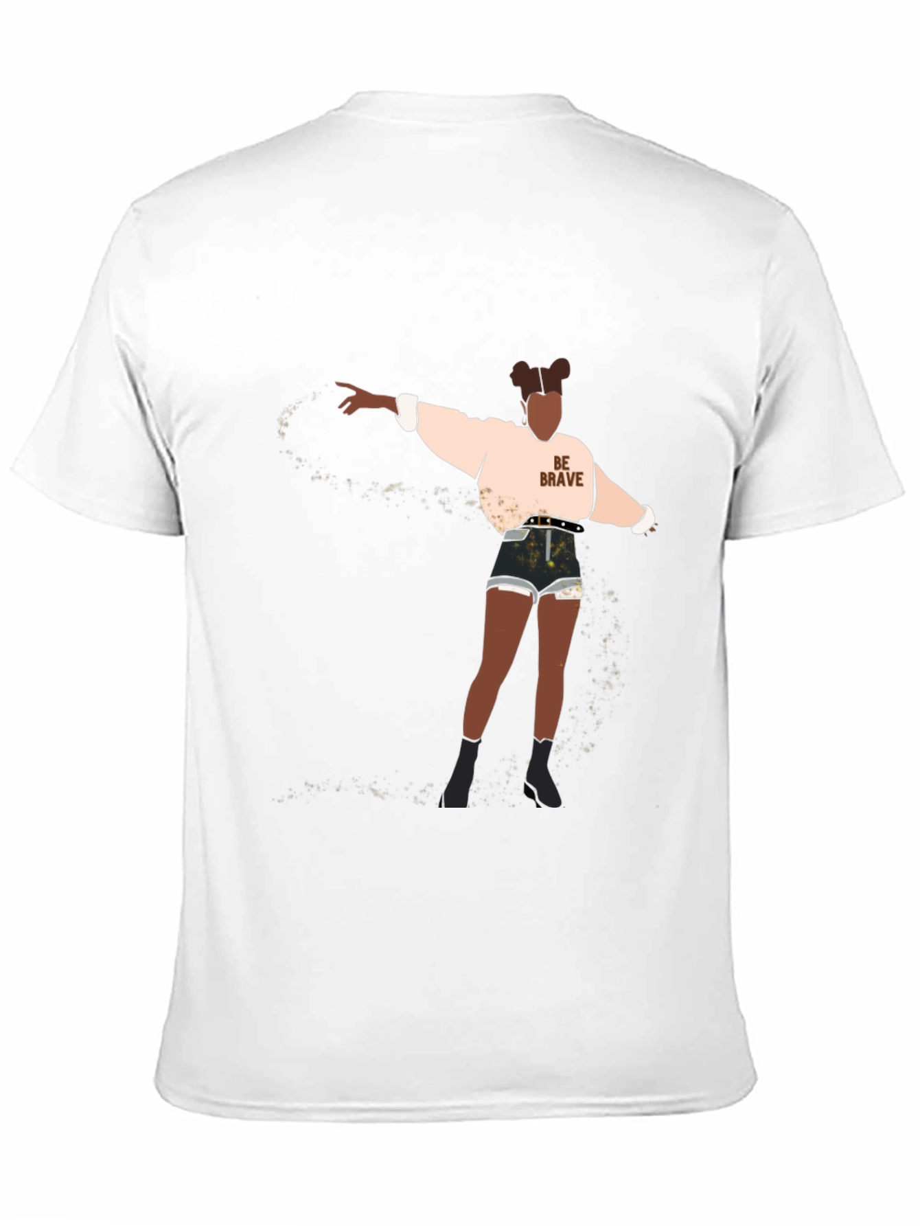 Black Be Brave Graphic Tee - Black Cotton Blend view 11