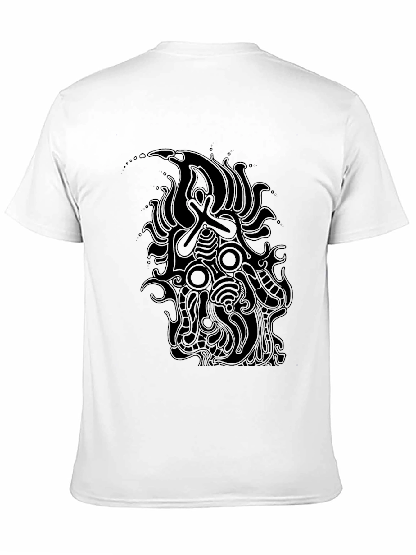 Black Abstract Graphic Print Men's T-Shirt view 11