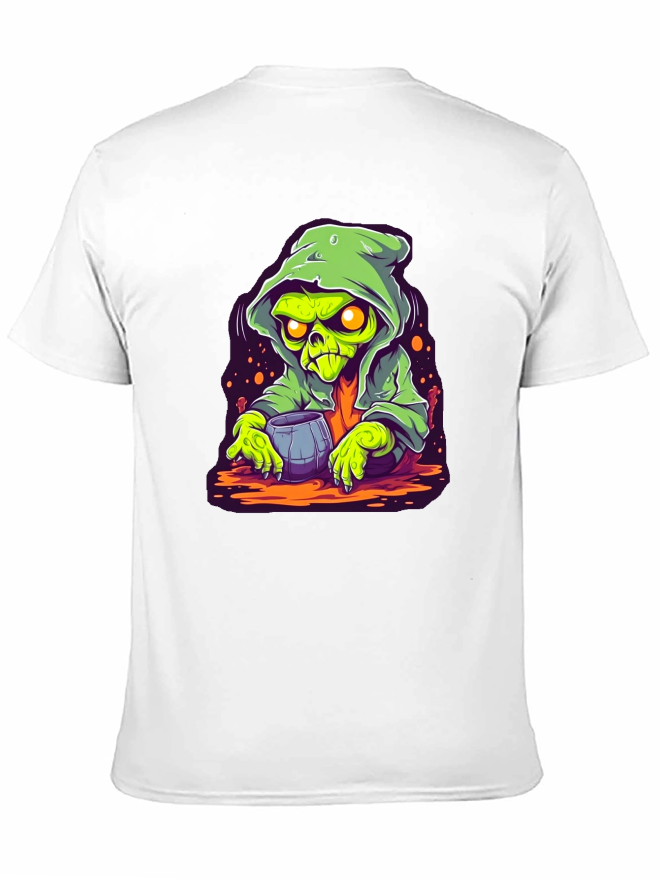 Black Grim Reaper Cartoon Graphic Black T-Shirt view 11