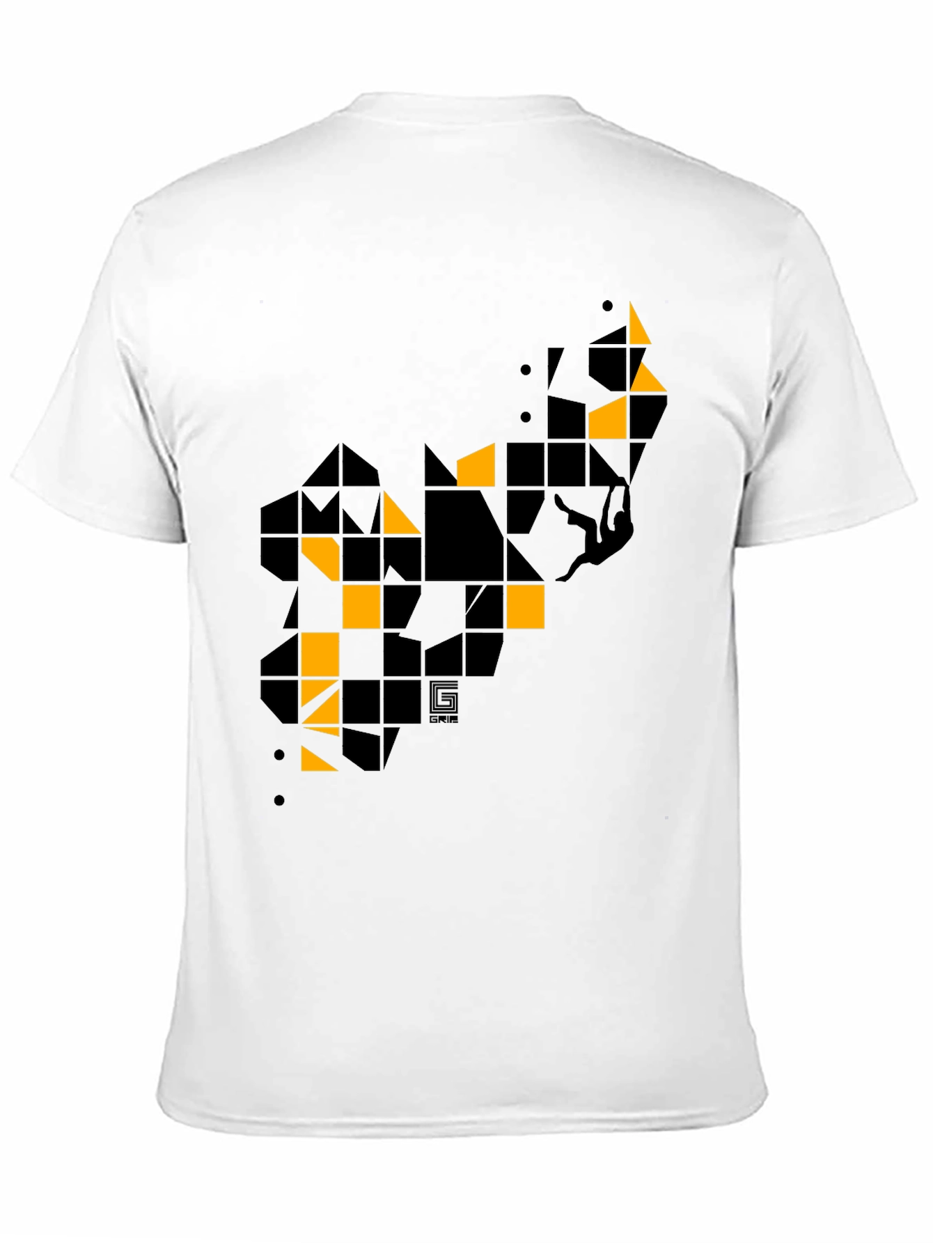 Black Geometric Graphic Print Men's Black T-Shirt view 11