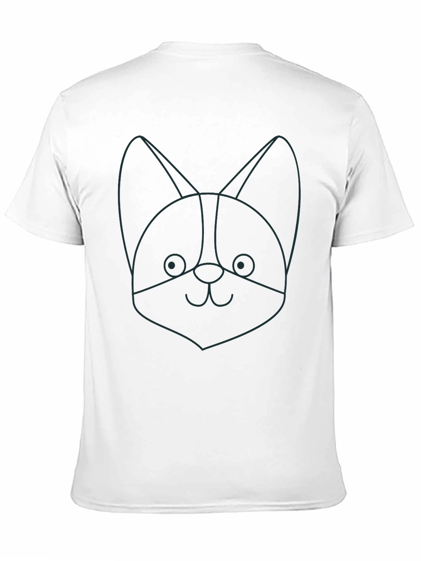 Black Corgi Outline Graphic Tee - Soft Black Cotton view 11