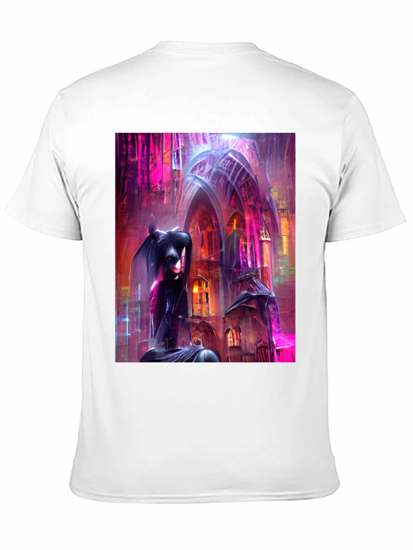 Black Gothic Art Tee - Dark Fantasy Style T-Shirt view 11