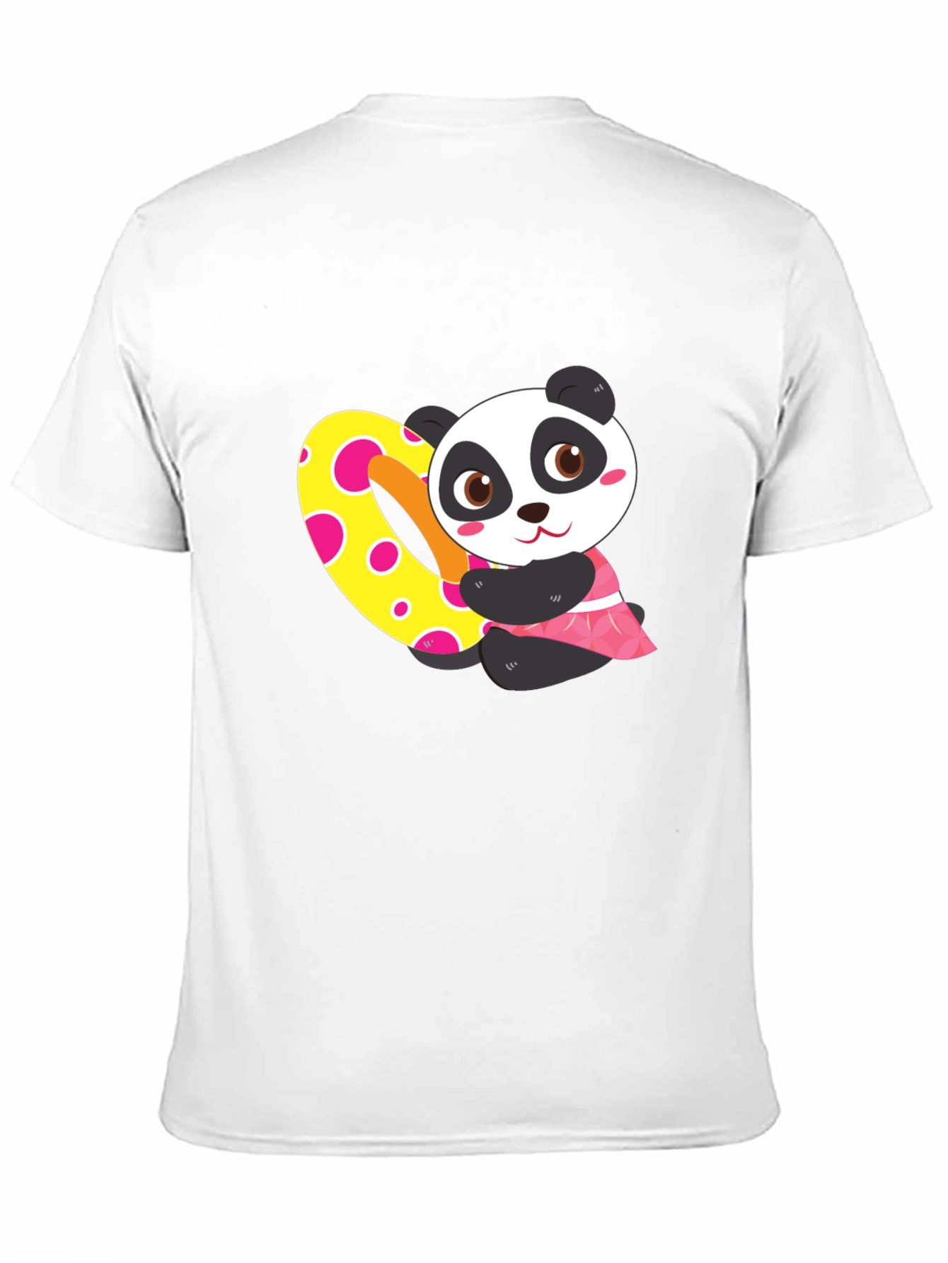 Black Cute Panda Heart Graphic Black T-Shirt view 11