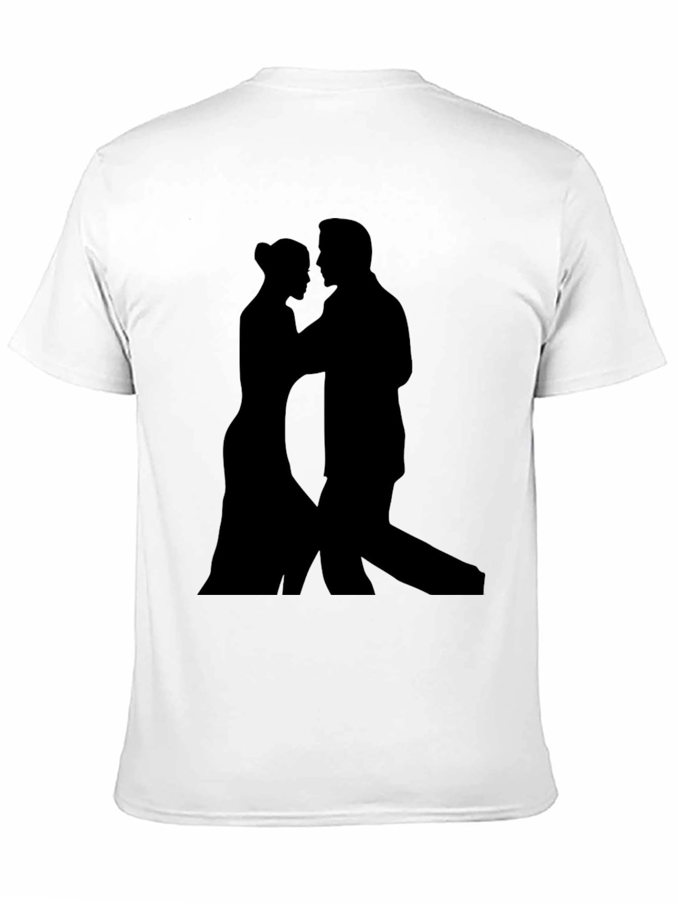 Black Silhouette Tango Lovers Tee - Stylish Black T-Shirt view 11