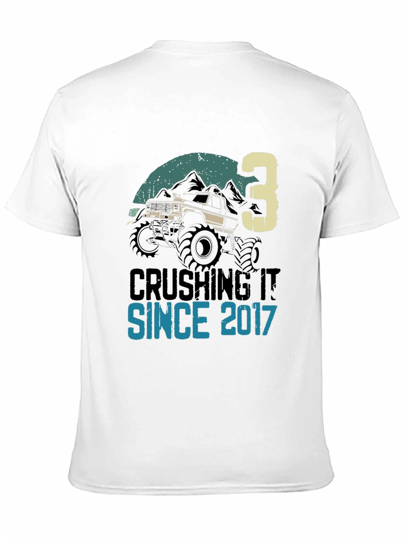 Crushing It Since 2017 3rd Birthday Monster Truck T-Shirt - 11