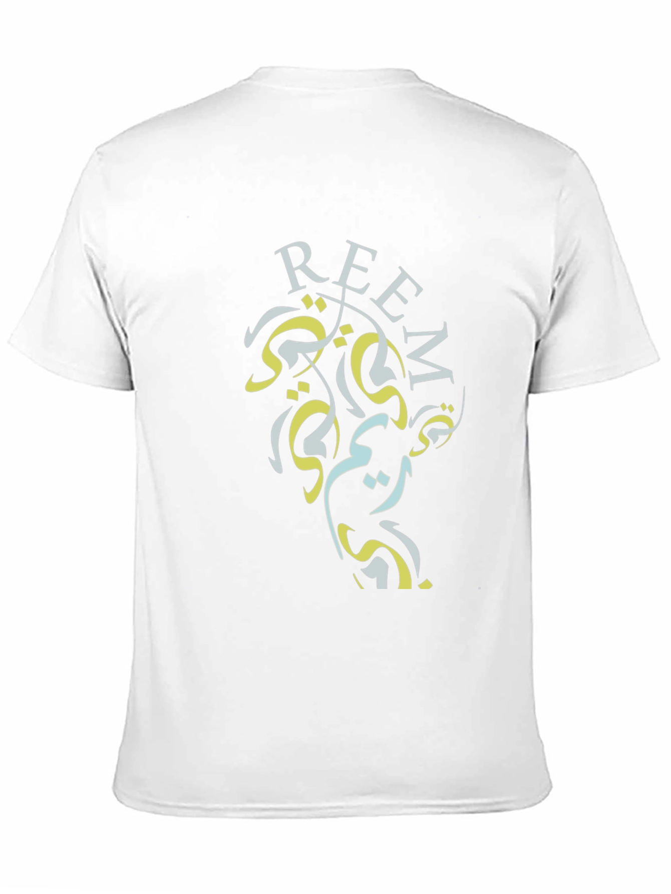 Black Reem Black Graphic Tee - Artistic Word Design T-Shirt view 11