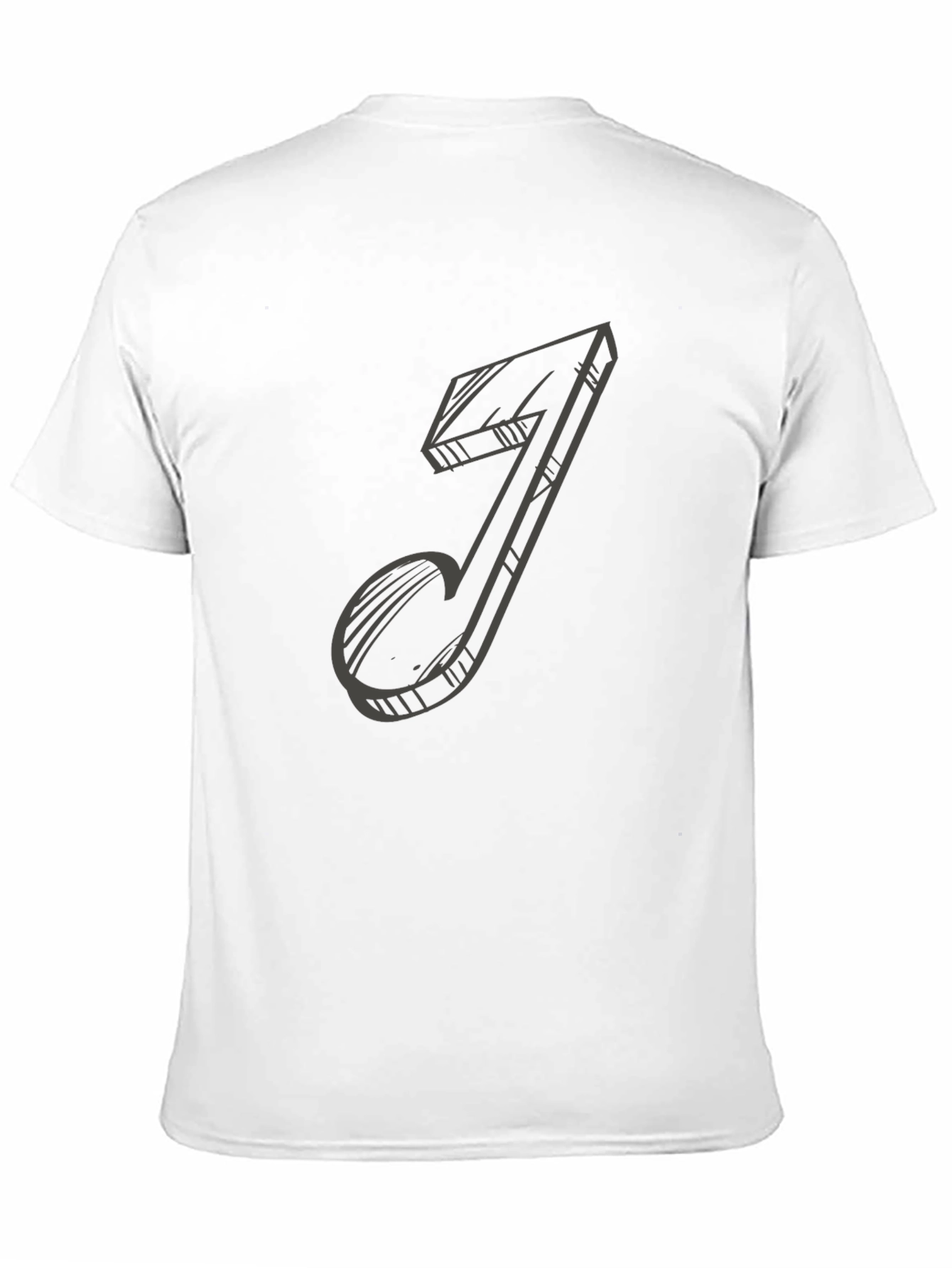 Black Music Note Sketch Black T-Shirt view 11