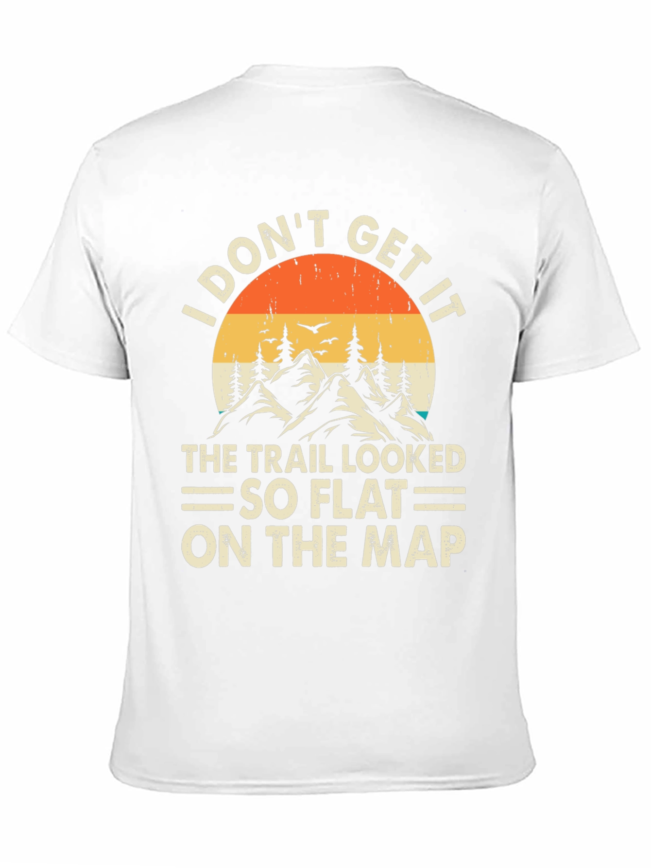 Black Funny Hiking T-Shirt - So Flat On The Map view 11