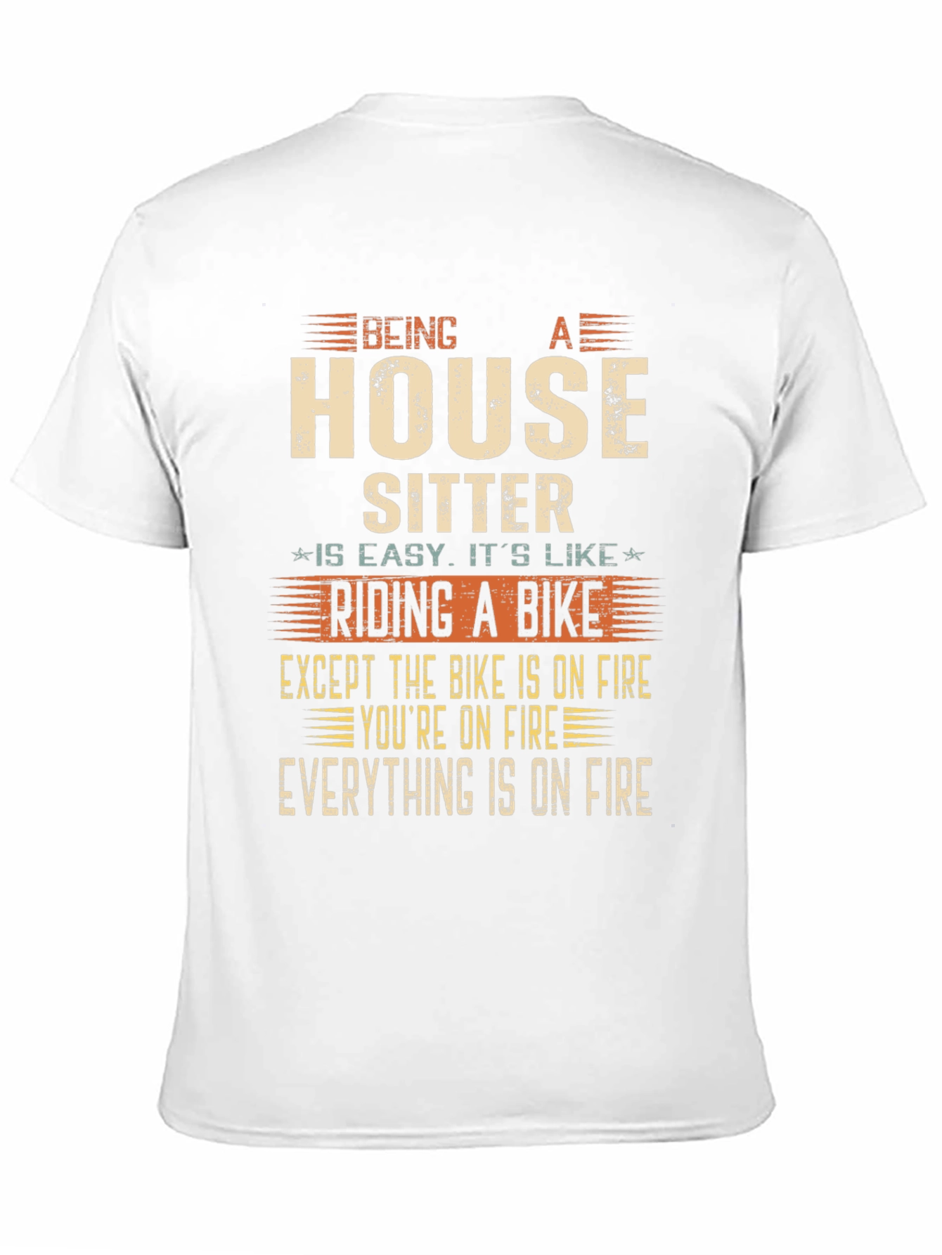 Black House Sitter Humor T-Shirt, Novelty Graphic Tee view 11