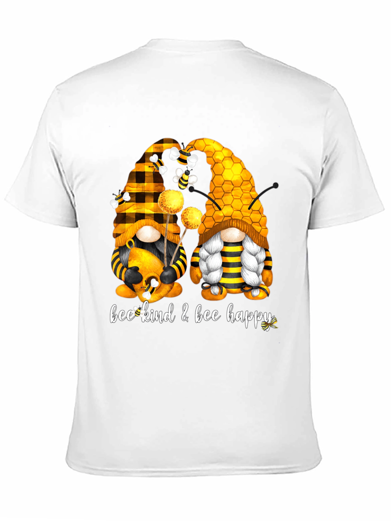 Black Bee Kind & Happy Gnome T-Shirt view 11