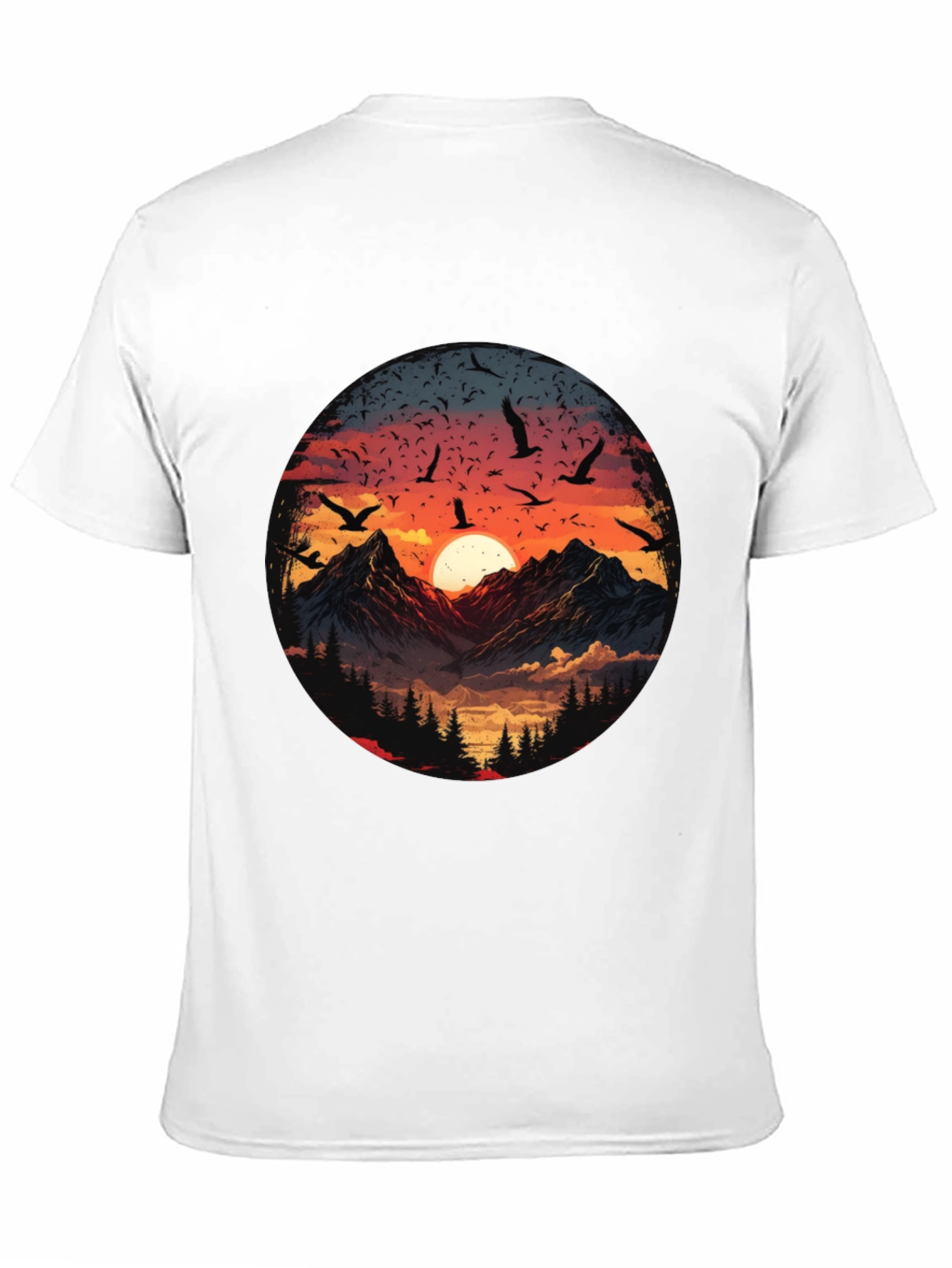 Black Mountain Sunset Graphic Tee - Men's Black T-Shirt view 11