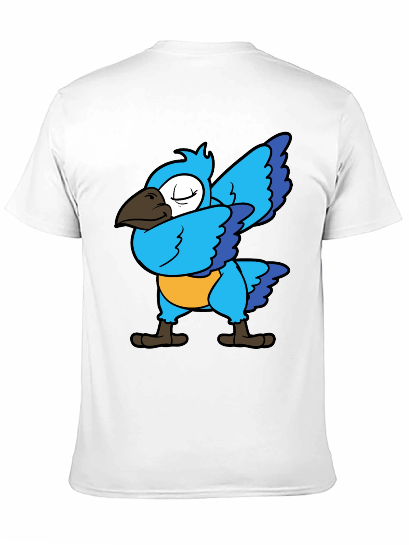 Black Dabbing Parrot T-Shirt - Blue Bird Dance Tee view 11