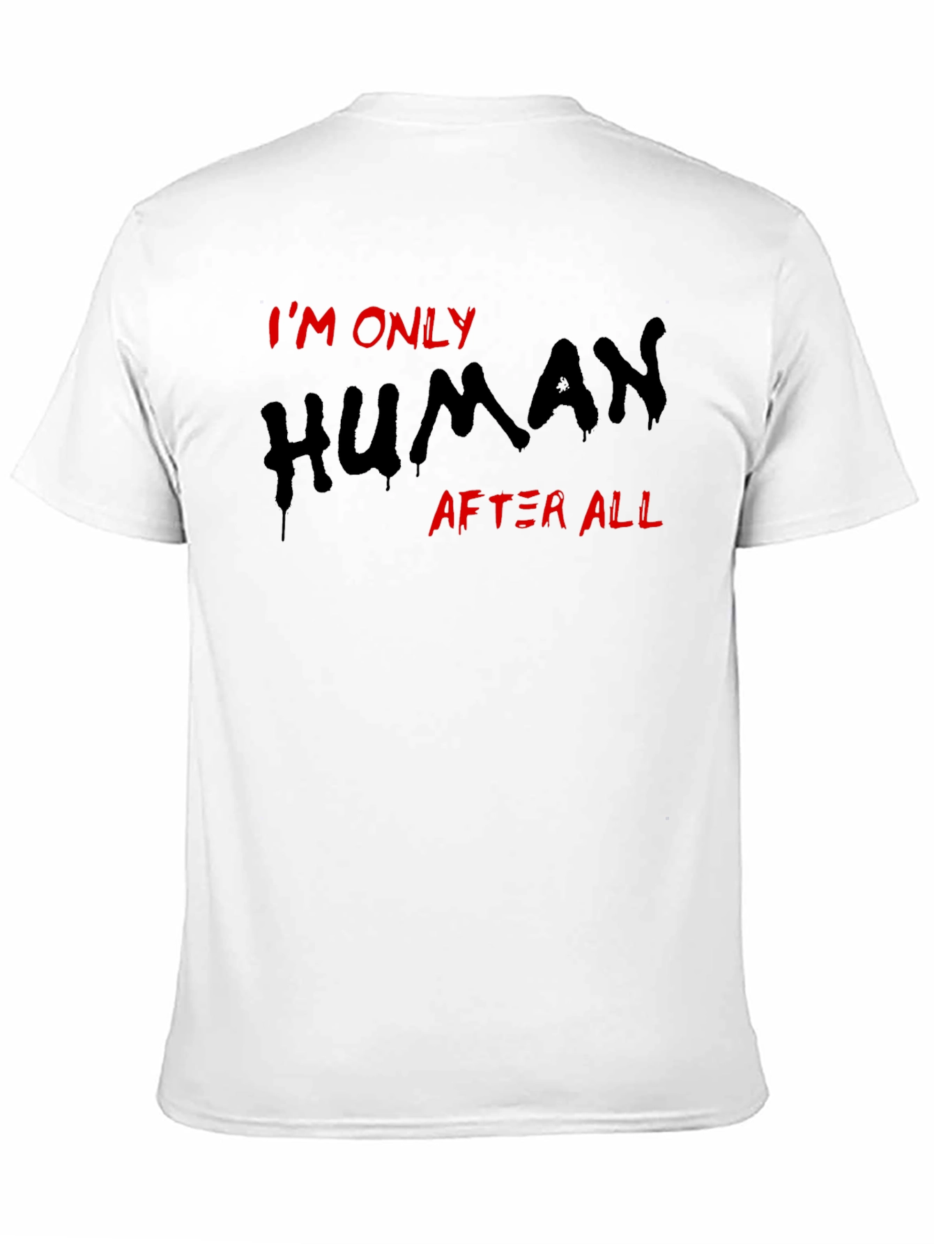 Black I'm Only Human T-Shirt, Black Tee view 11