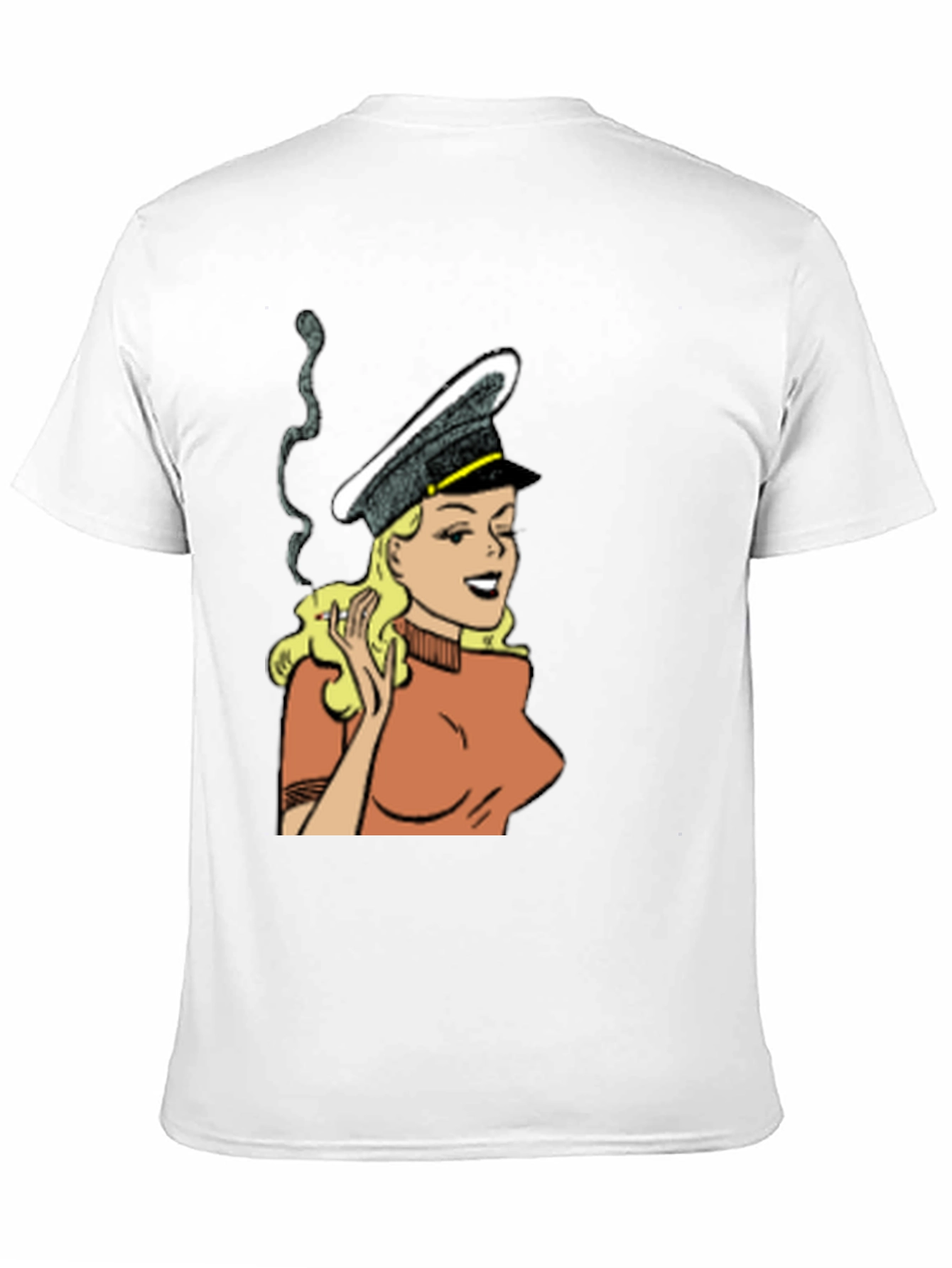 Black Smoking Cartoon Woman Black T-Shirt view 11