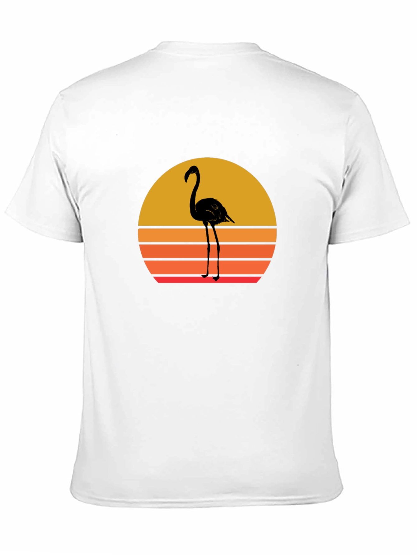 Black Retro Flamingo Sunset T-Shirt - Black view 11