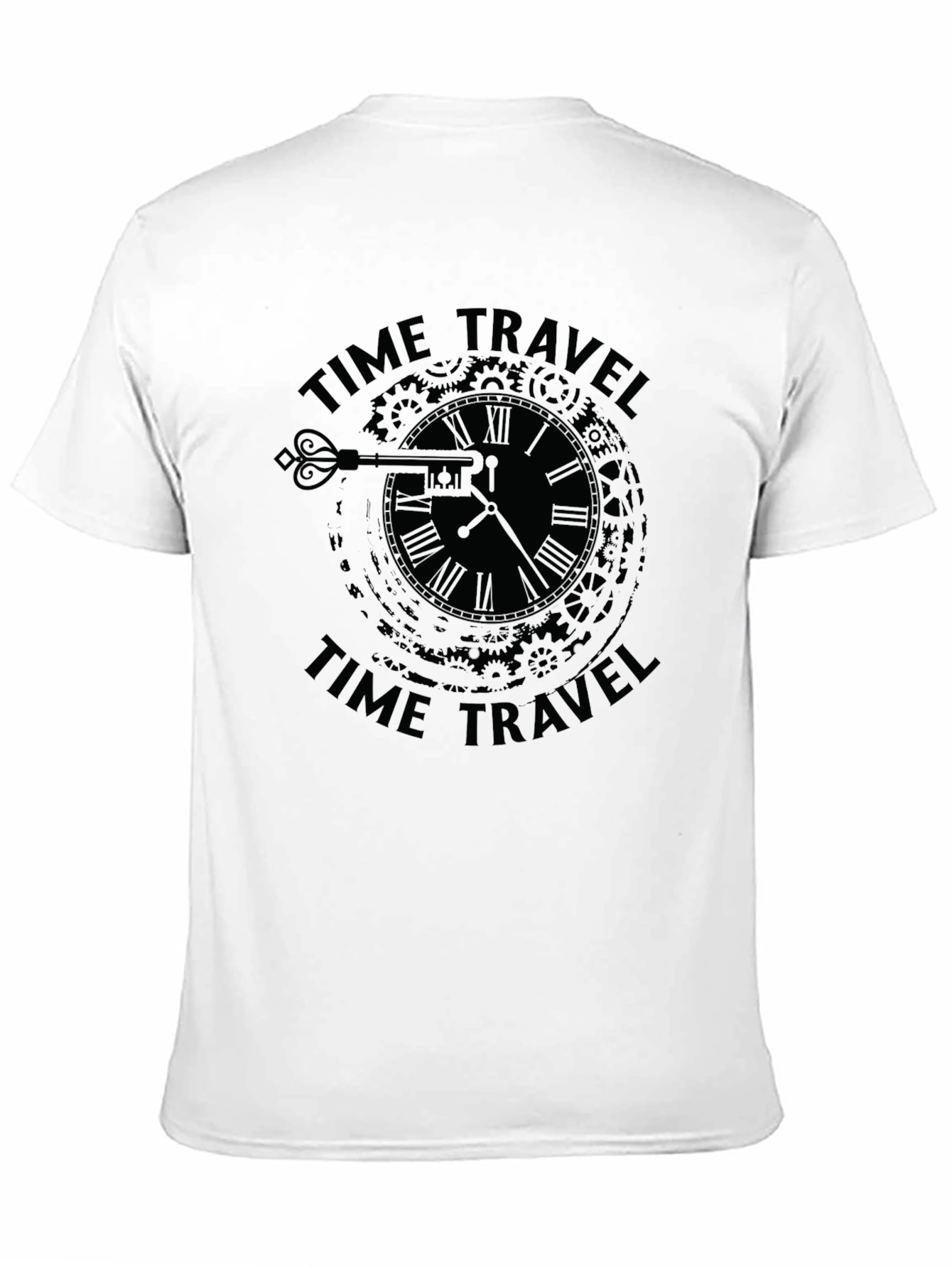 Black Time Travel Clock Graphic T-Shirt - Black view 11