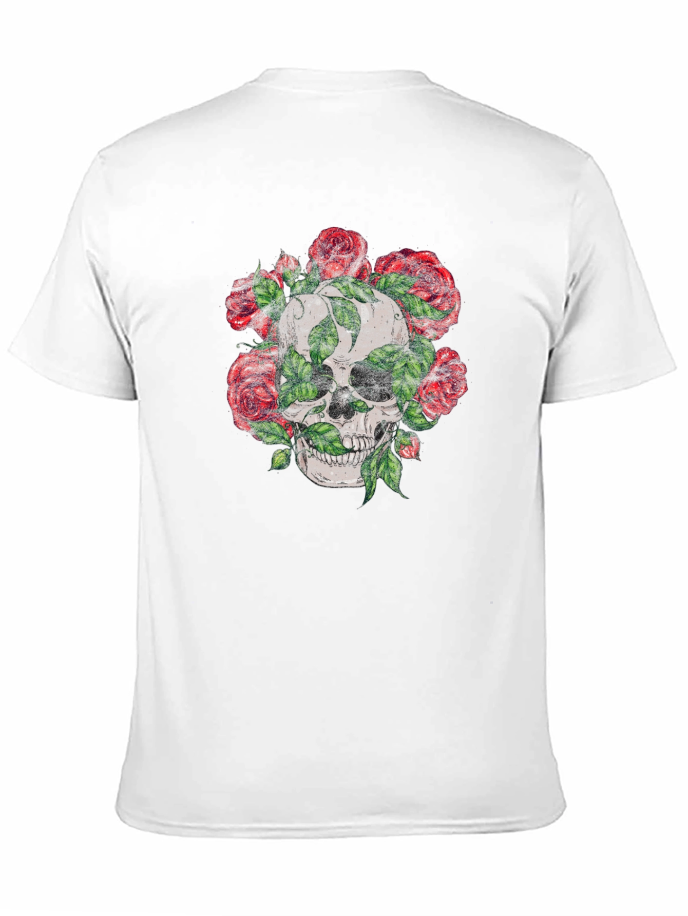 Black Skull & Roses Graphic Tee - Men's Black T-Shirt view 11