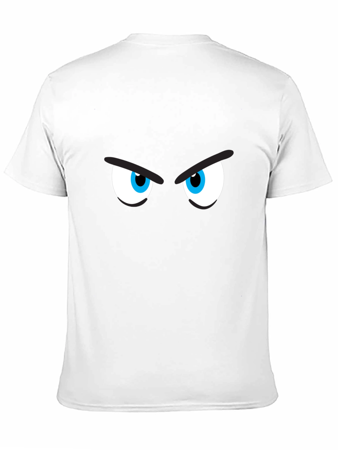 Black Men's Black T-Shirt with Cartoon Eyes view 11