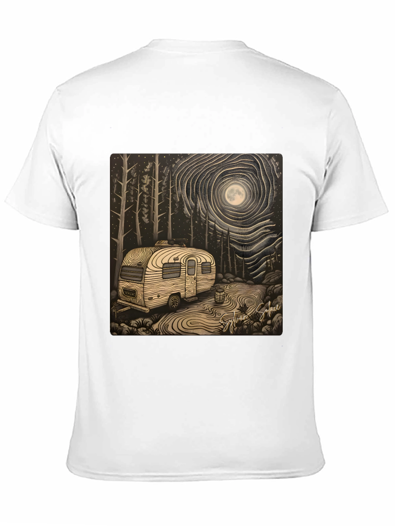 Black Camping Under the Moon T-Shirt view 11