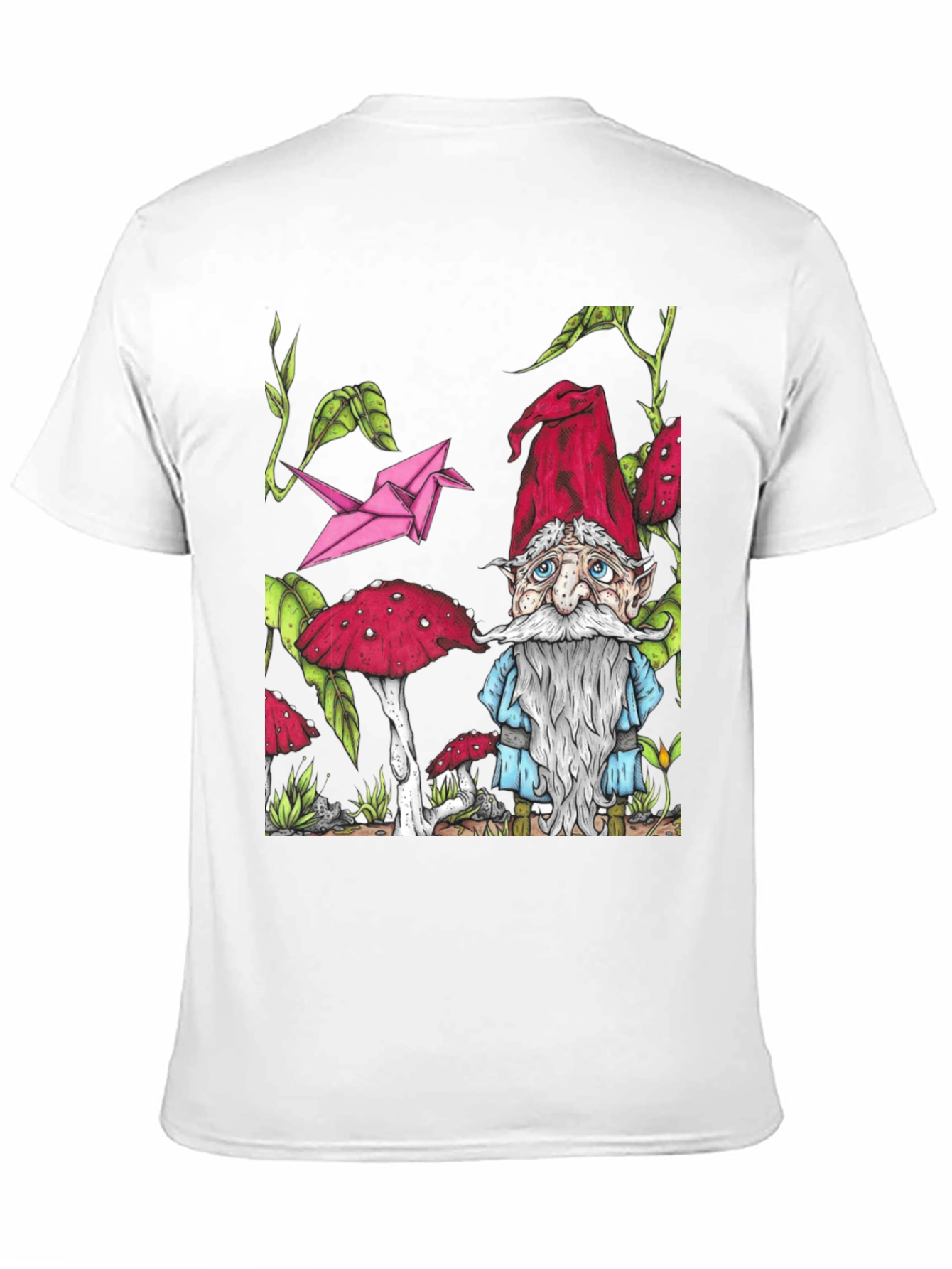 Black Gnome & Mushroom T-Shirt - Unique Graphic Tee view 11