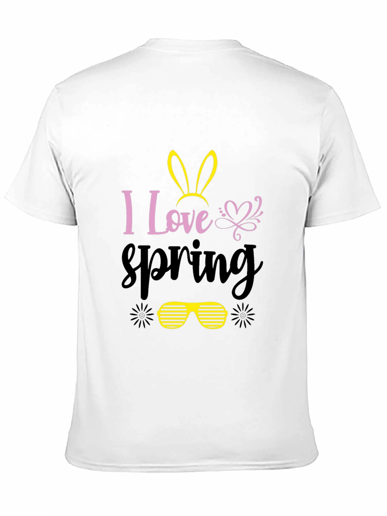Black I Love Spring Bunny T-Shirt view 11