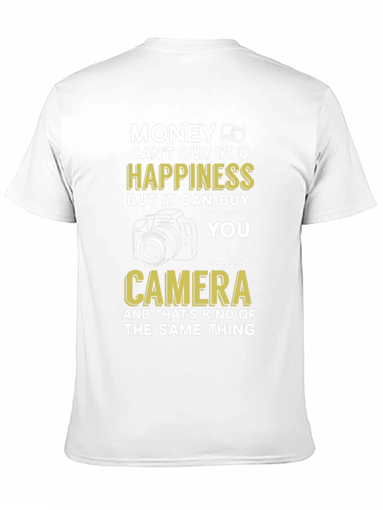 Black Funny Photography T-Shirt, Money Can't Buy Happiness Camera Tee view 11