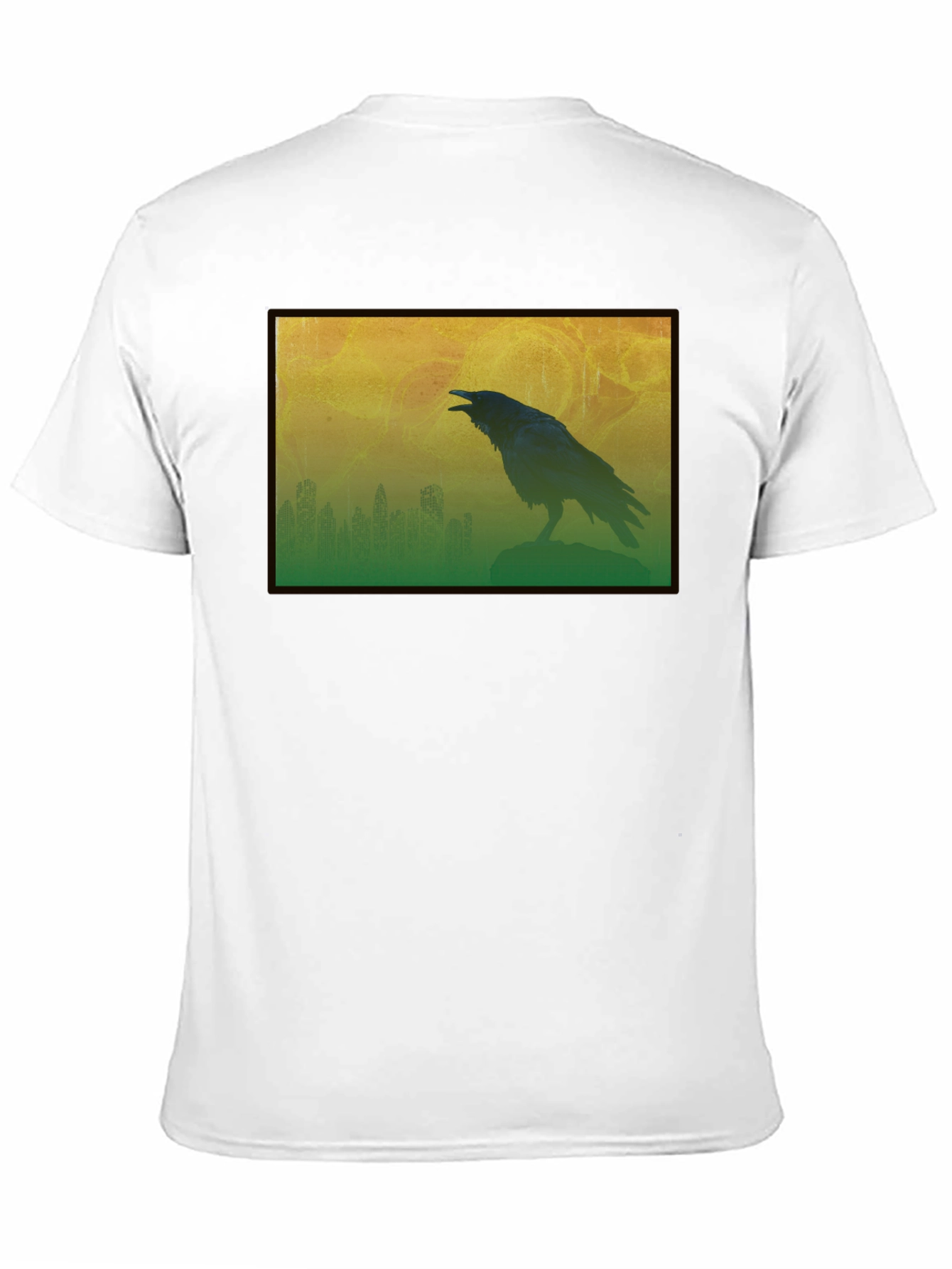 Black Raven Silhouette Graphic Tee - Men's Black T-Shirt view 11