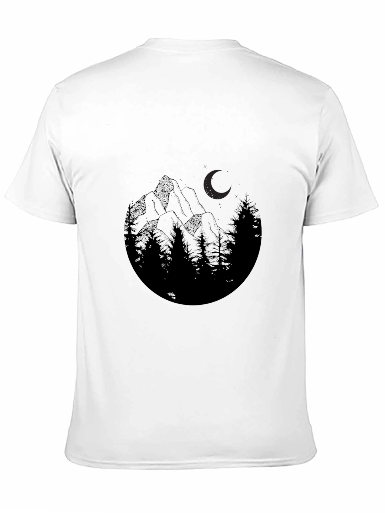 Black Mountain Moon Graphic Tee - Black Cotton Blend view 11