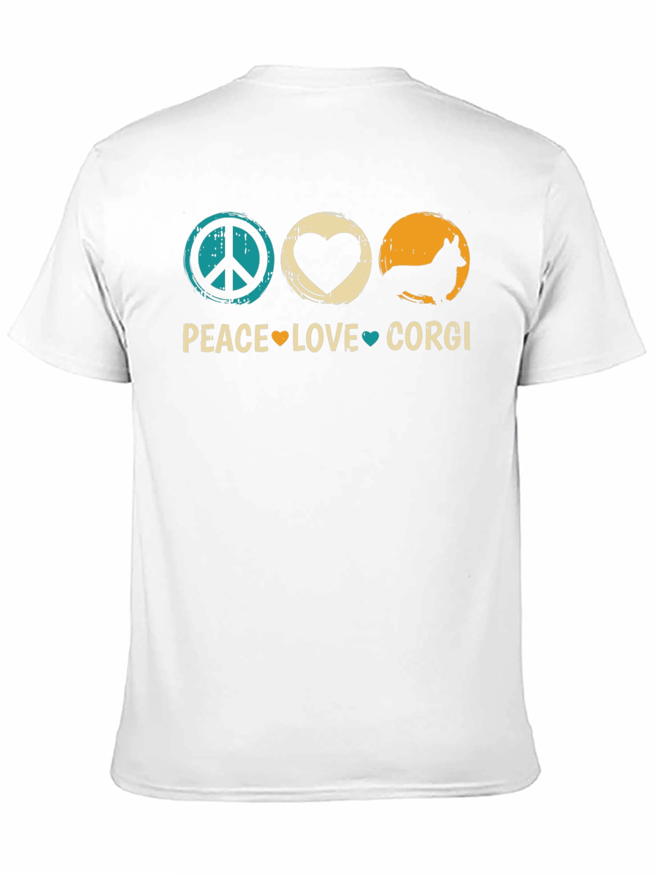 Black Peace Love Corgi T-Shirt - Unisex Cotton Tee view 11