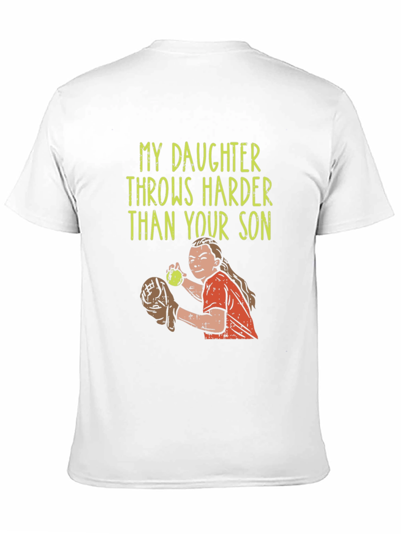 Black Daughter Throws Harder T-Shirt - Baseball/Softball view 11