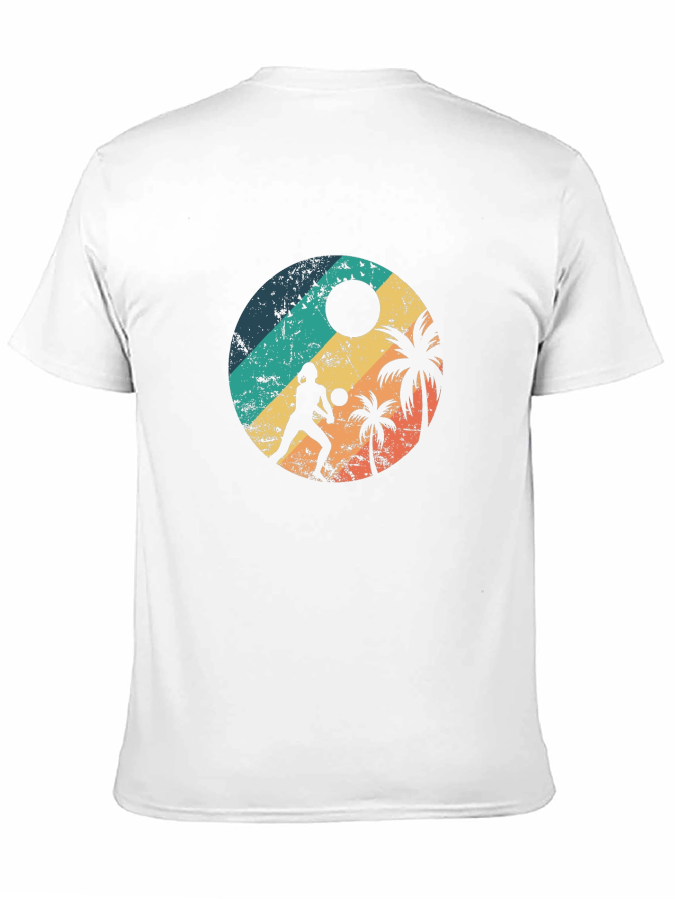 Black Retro Beach Volleyball T-Shirt view 11