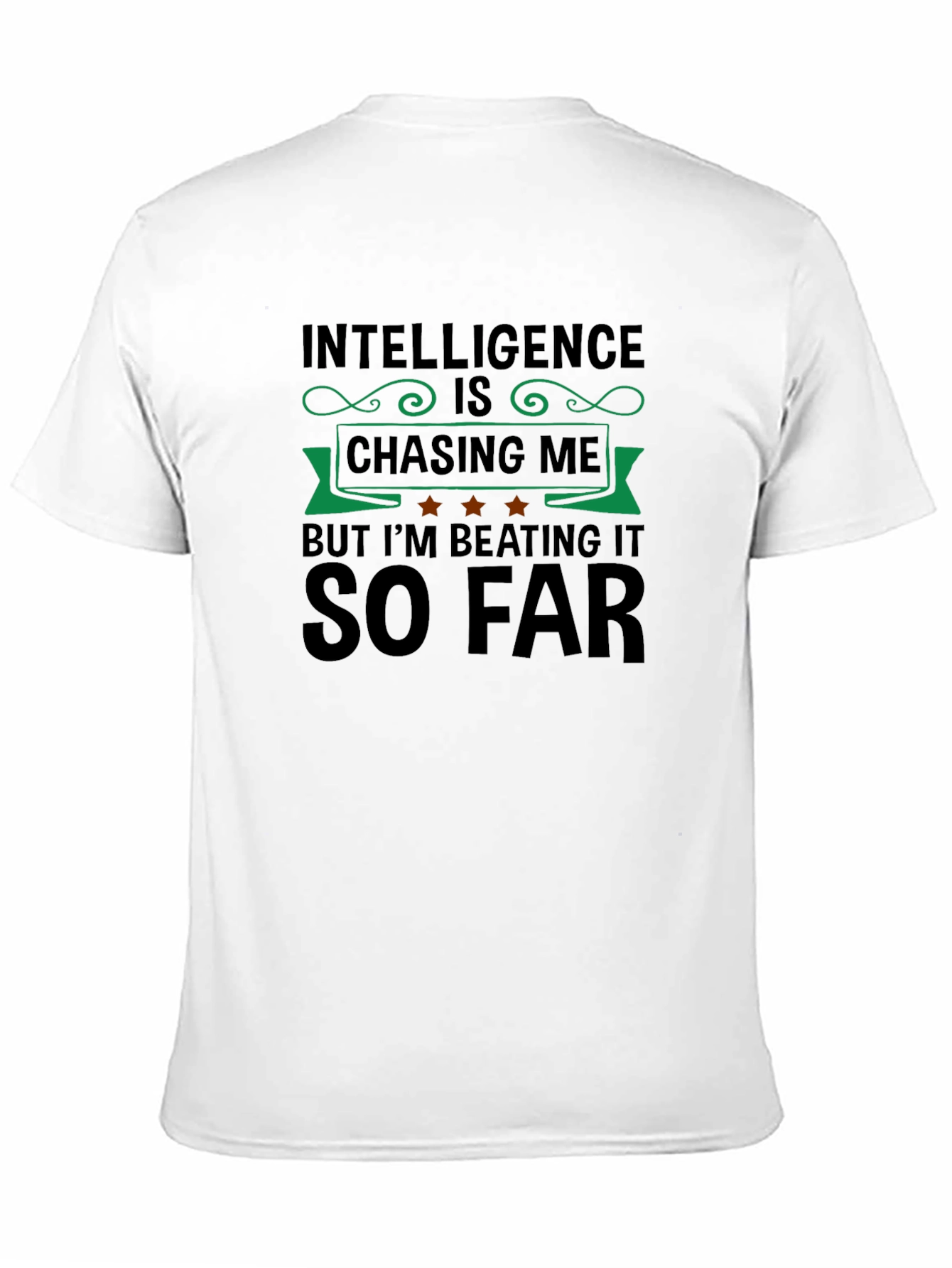 Black Funny Intelligence Chasing Me Graphic Tee view 11