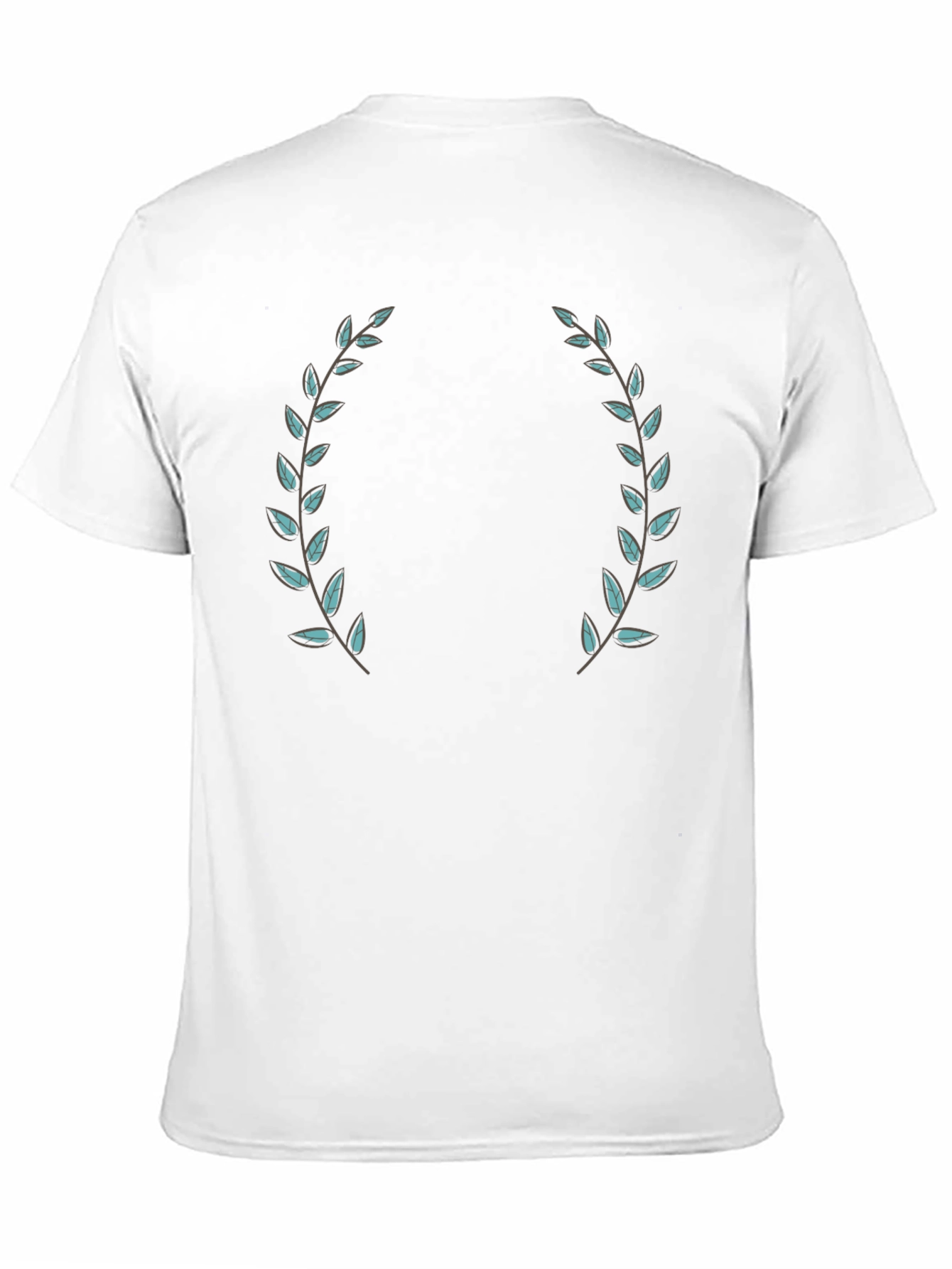 Black Black T-Shirt with Laurel Wreath Design view 11