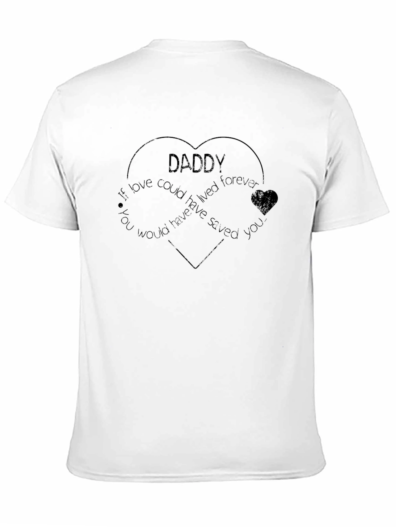 Black Daddy Remembrance T-Shirt, Heart Design, Memorial Gift view 11