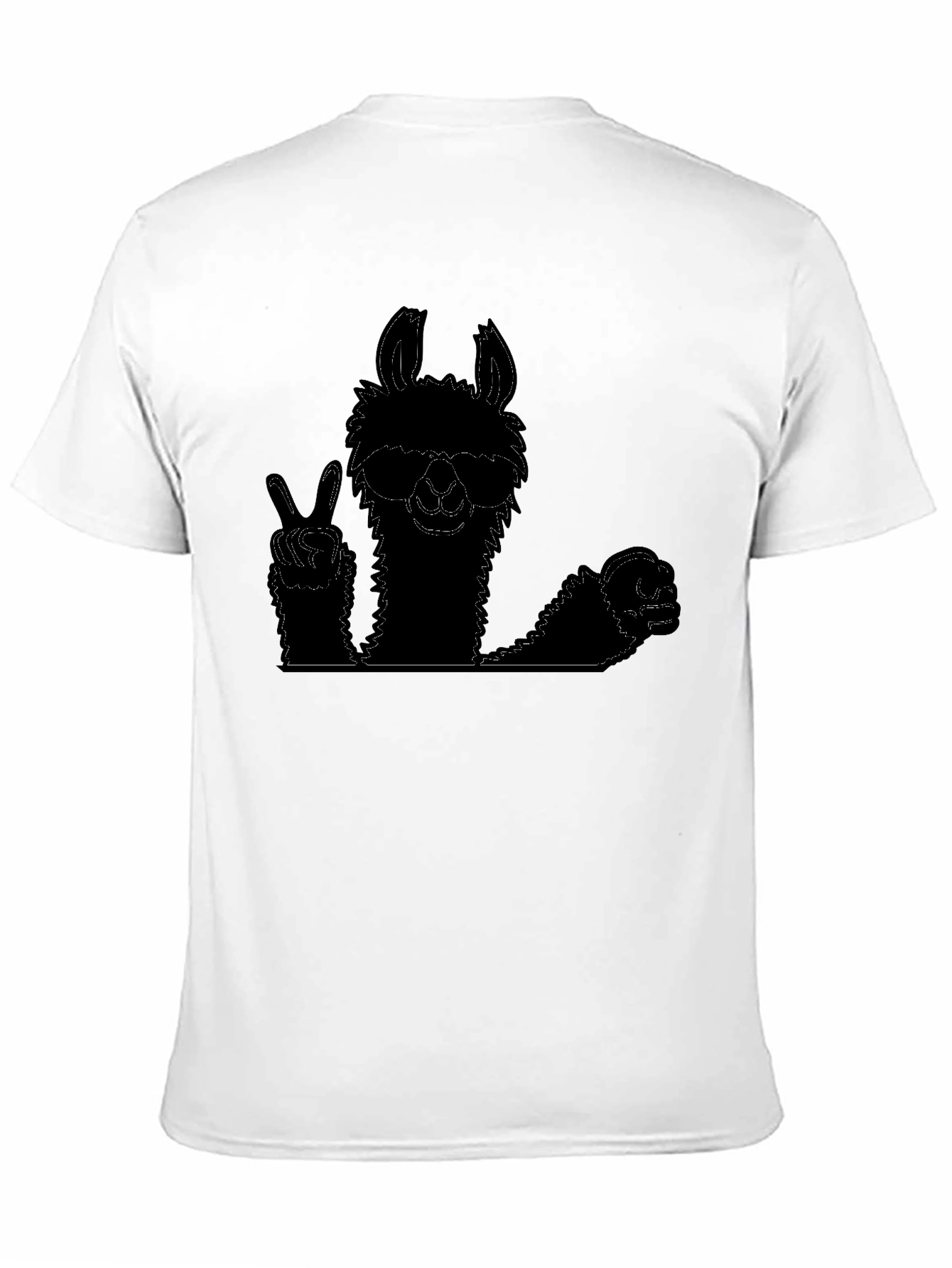 Black Cool Llama Graphic Tee - Peace Out Style view 11