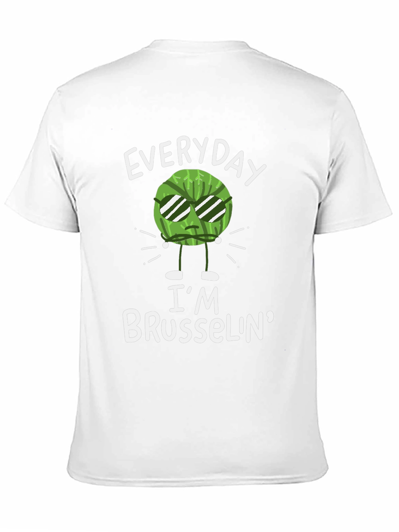 Black Everyday I'm Brusselin' T-Shirt - Funny Vegetable Pun Tee view 11