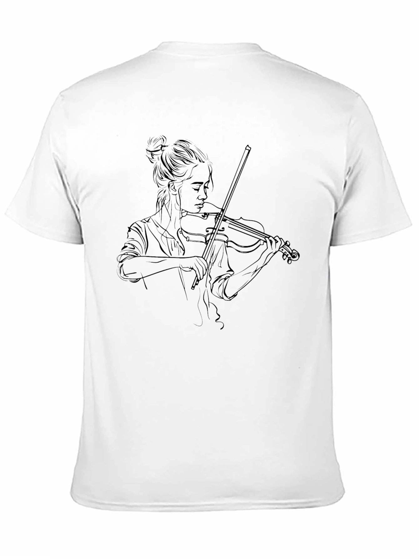 Black Violin Player Graphic Tee - Unisex Black T-Shirt view 11