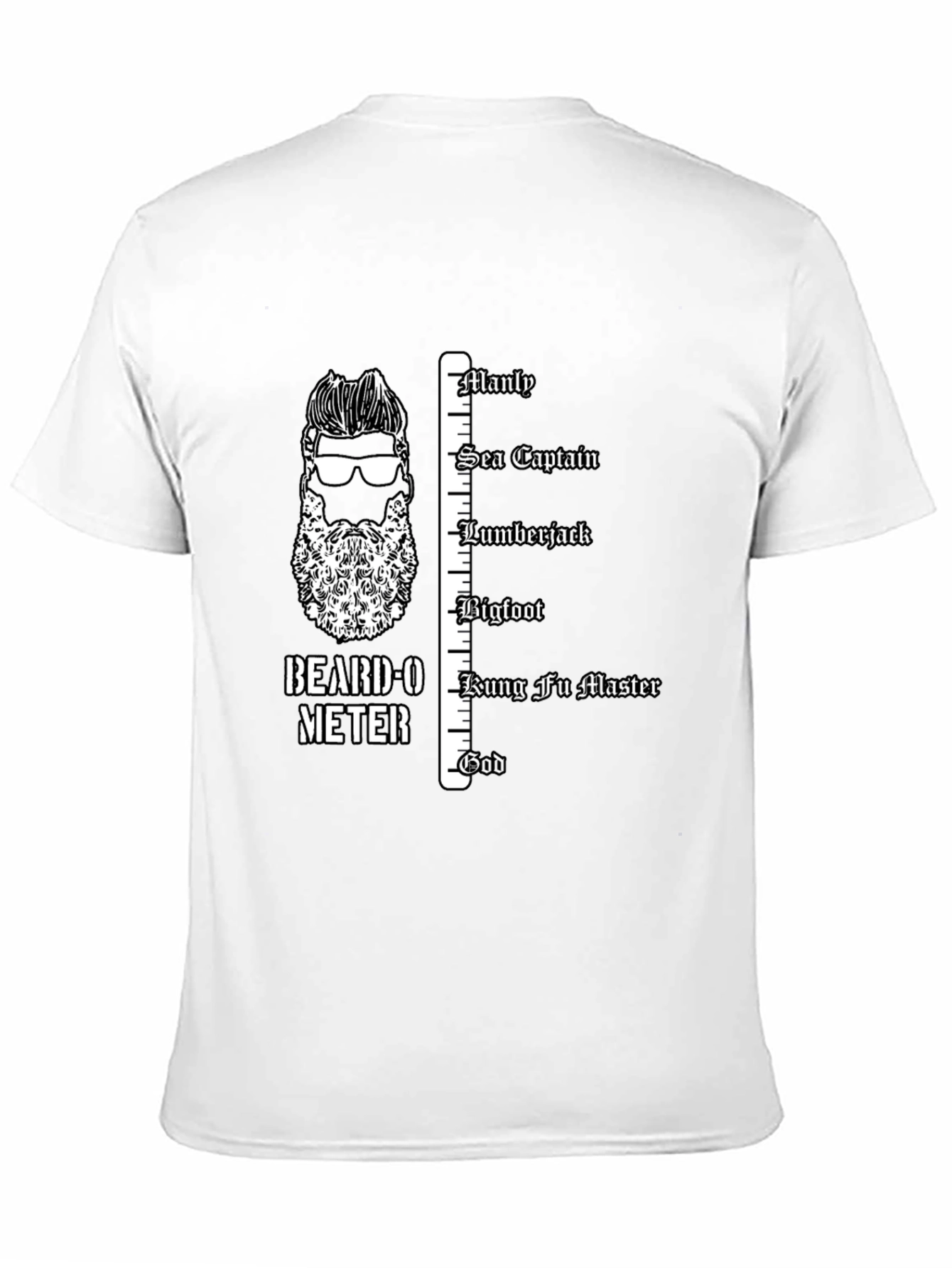Black Beard-O-Meter Graphic Tee - Manly Humor T-Shirt view 11