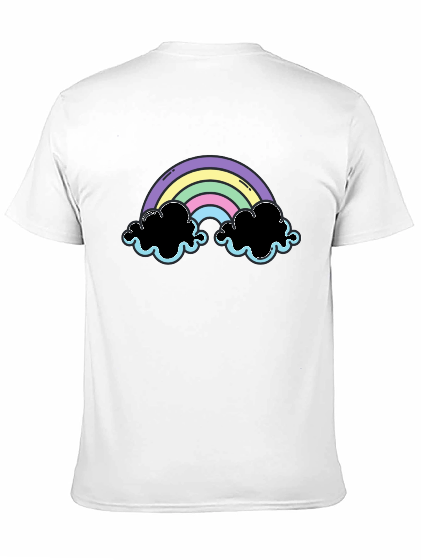 Black Pastel Rainbow Cloud Graphic Tee view 11