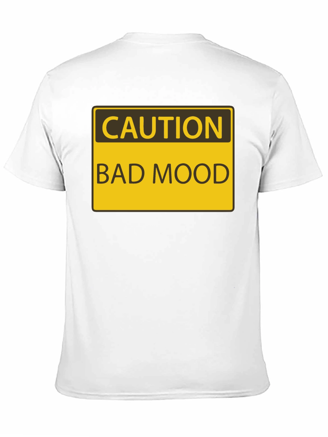 Black Caution Bad Mood Funny Graphic T-Shirt view 11