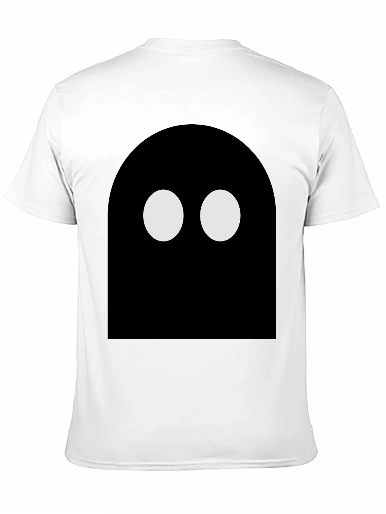 Black Minimalist Ghost T-Shirt - Black Cotton Tee view 11